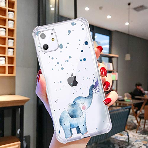 MAYCARI iPhone 11 Pro Max Case - Cute Elephant Animal Design, Clear TPU Slim Protective Cover with Anti-Scratch & Shock Absorbing | Perfect for Everyday Use, Travel & Gift Giving