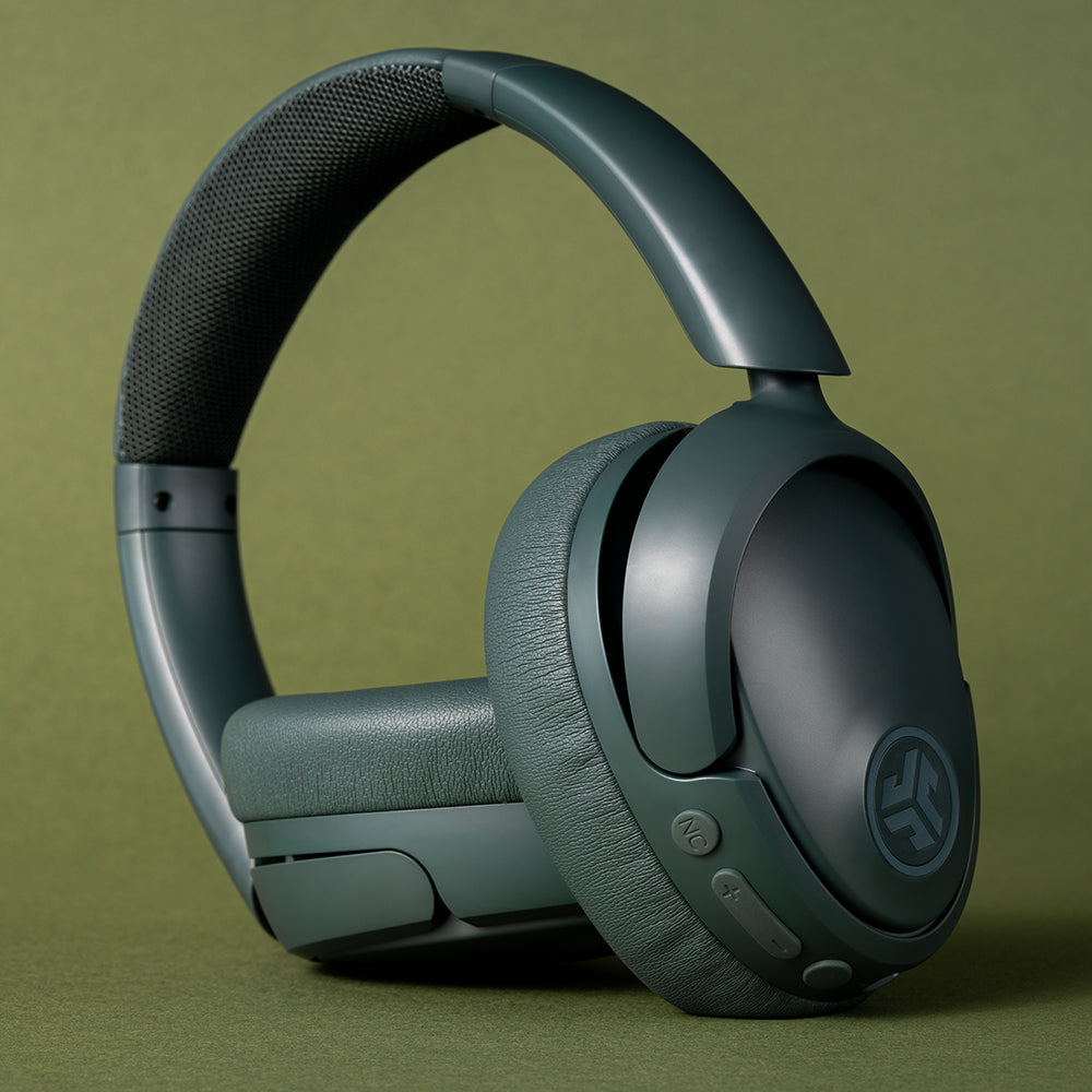 JBuds Lux ANC Wireless Headphones - Active Noise Cancelling, Bluetooth 5.0, 30H Battery Life, Comfortable Over-Ear Design (Sage Green) - Perfect for Travel, Work & Gym