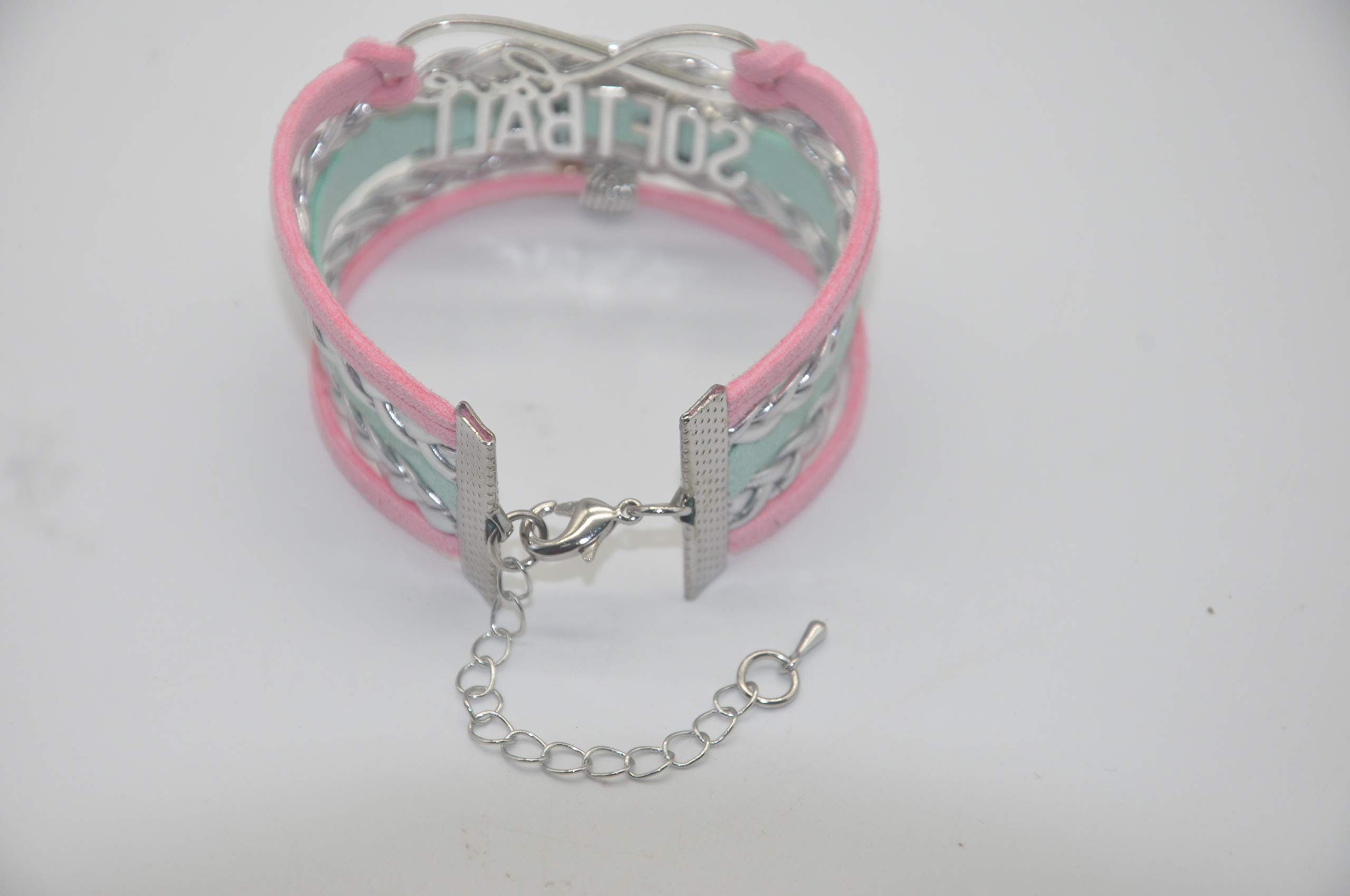 HCChanshi Infinity Love Charm Softball Bracelet - Team Themed Jewelry for Adult Softball Fans & Couples (Bulk Pack) - Perfect for Game Days, Valentine's Gifts & Team Spirit Accessories