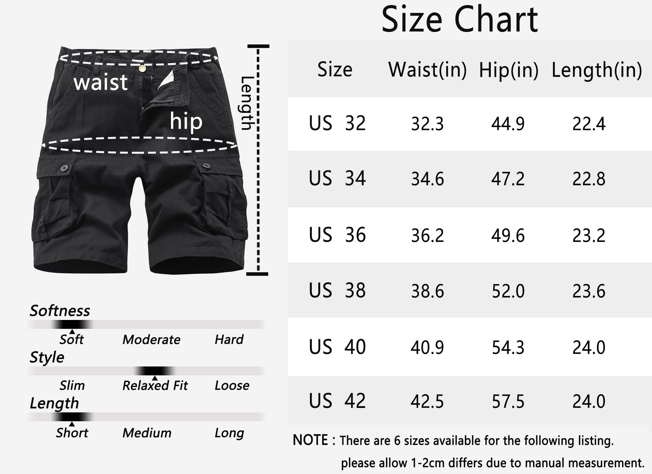 Vcansion Men's Cargo Shorts - Cotton Casual Shorts with Elastic Waist & Multiple Pockets | Camouflage Design for Outdoor, Hiking, Camping and Summer Wear