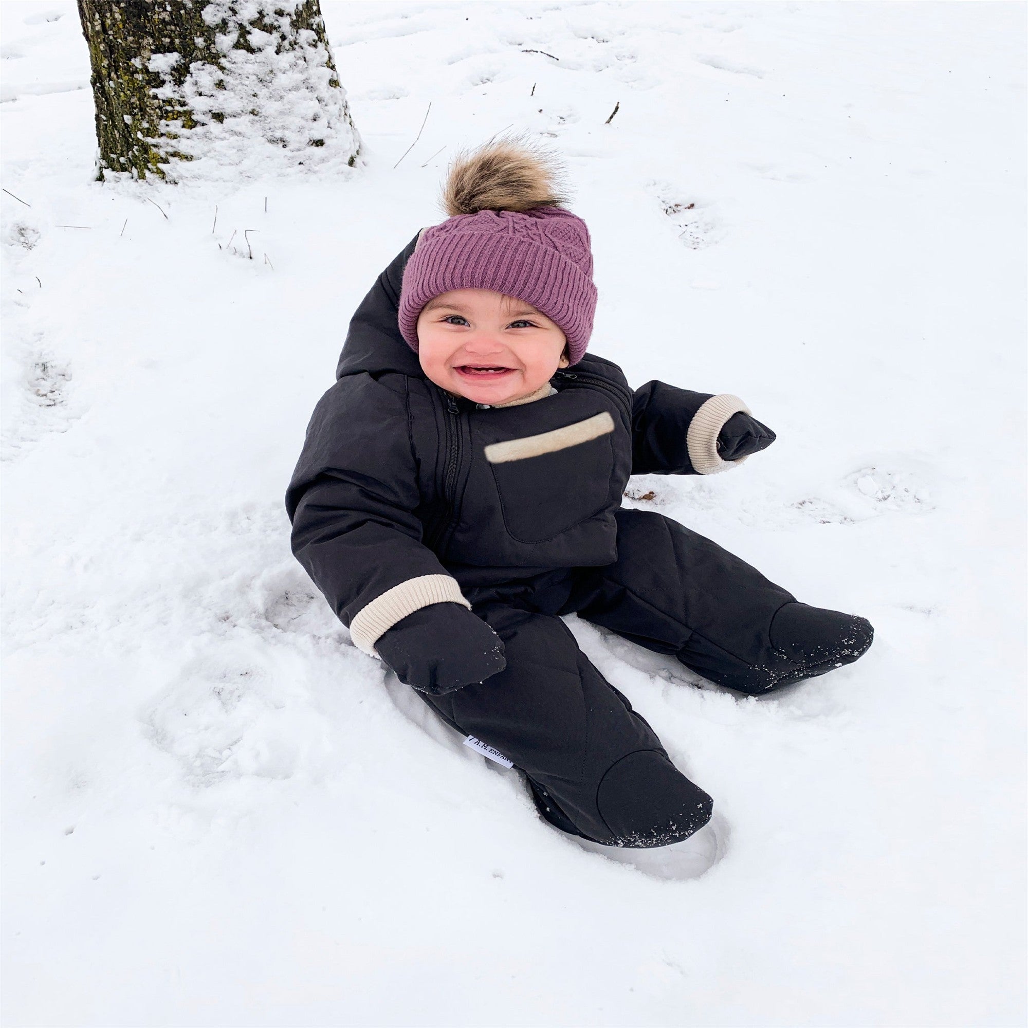 7AM Enfant Benji Plush Snow Jumpsuit - Winter Warm Baby Snowsuit for Boys & Girls, Waterproof & Windproof Outdoor Snow Play Suit for Toddlers 1-3 Years - Perfect for Snowy Days, Sledding & Winter Adventures