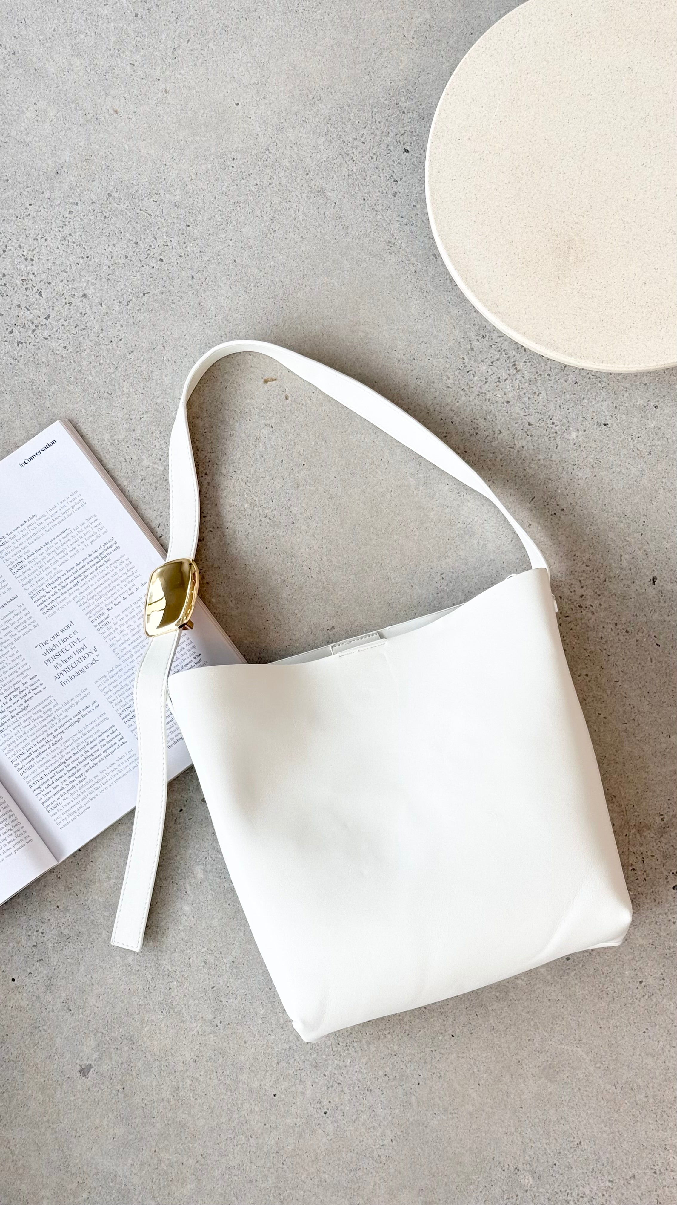 Francesca Women's White Shoulder Bag - Stylish & Lightweight Handbag for Work, Travel & Everyday Use