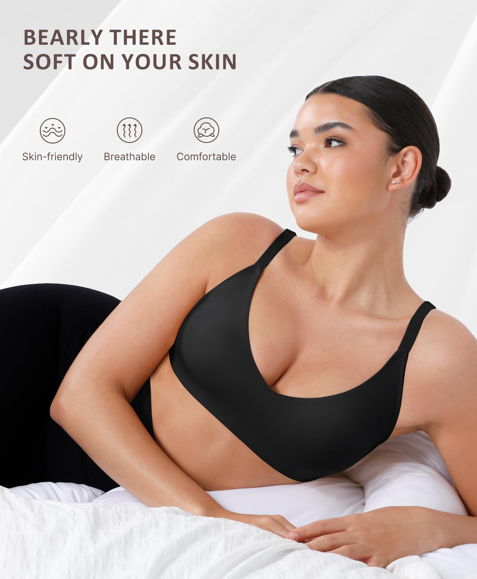 FeelinGirl Wireless Seamless Bralette for Women - No Underwire Comfort, Buttery Soft Everyday Bra | Perfect for Yoga, Lounge & Sleepwear