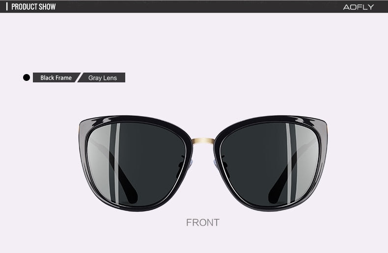 Aofly Women's Polarized Cat Eye Sunglasses with Alloy Frame - UV Protection, Fashionable & Lightweight for Driving, Beach & Outdoor Activities