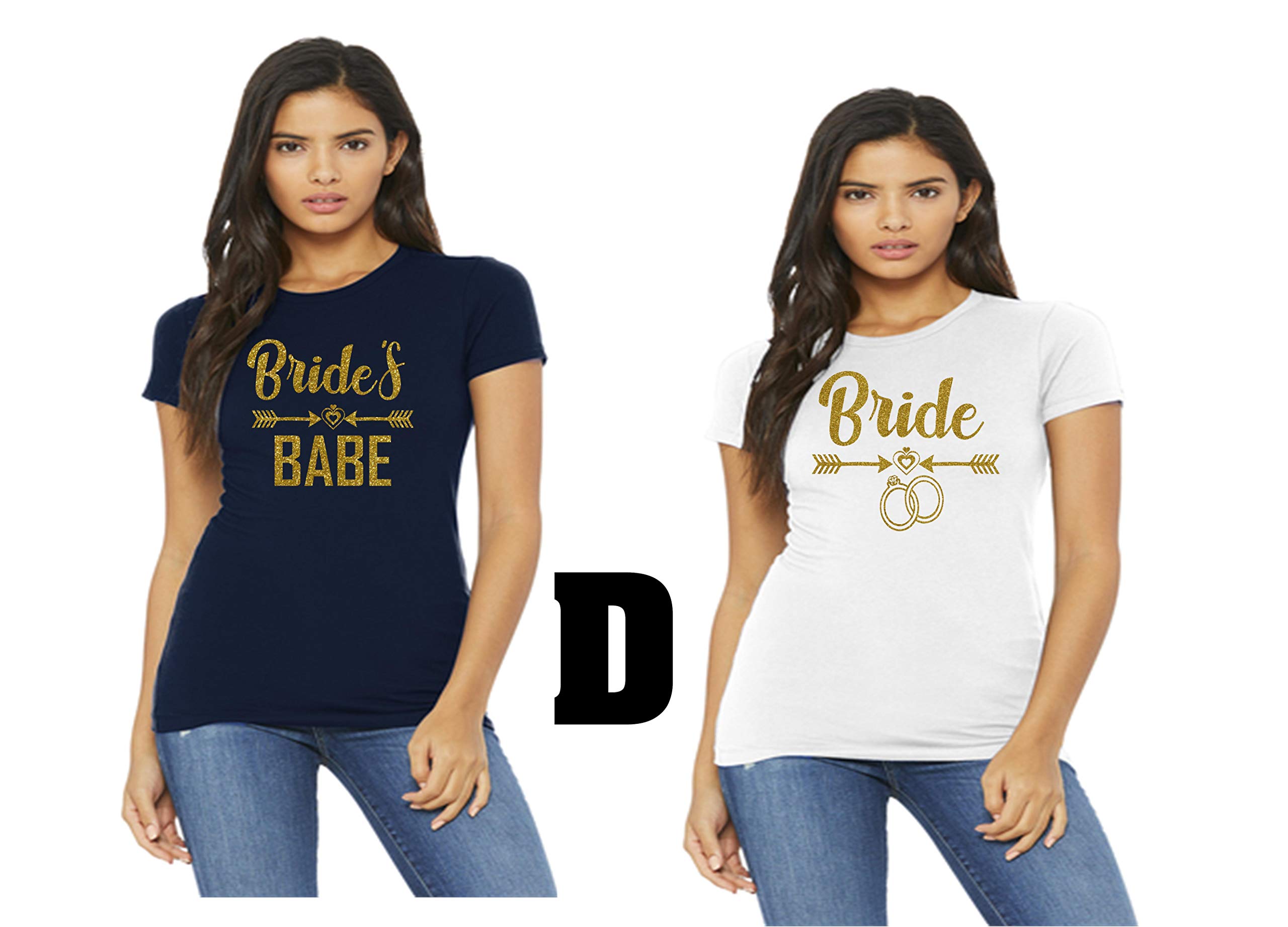 SEC Apparel Bride's Babe Vinyl Iron On Transfer - Team Bride Design for DIY T-Shirts, Wedding Party, Bachelorette Gifts & Bridal Squad Apparel (Size S)