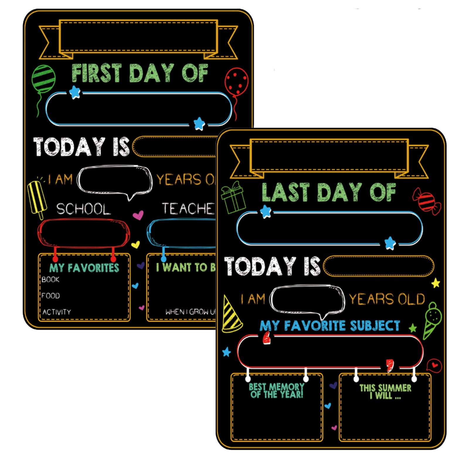 Double Sided Reusable Wood Chalkboard Sign - 11.8