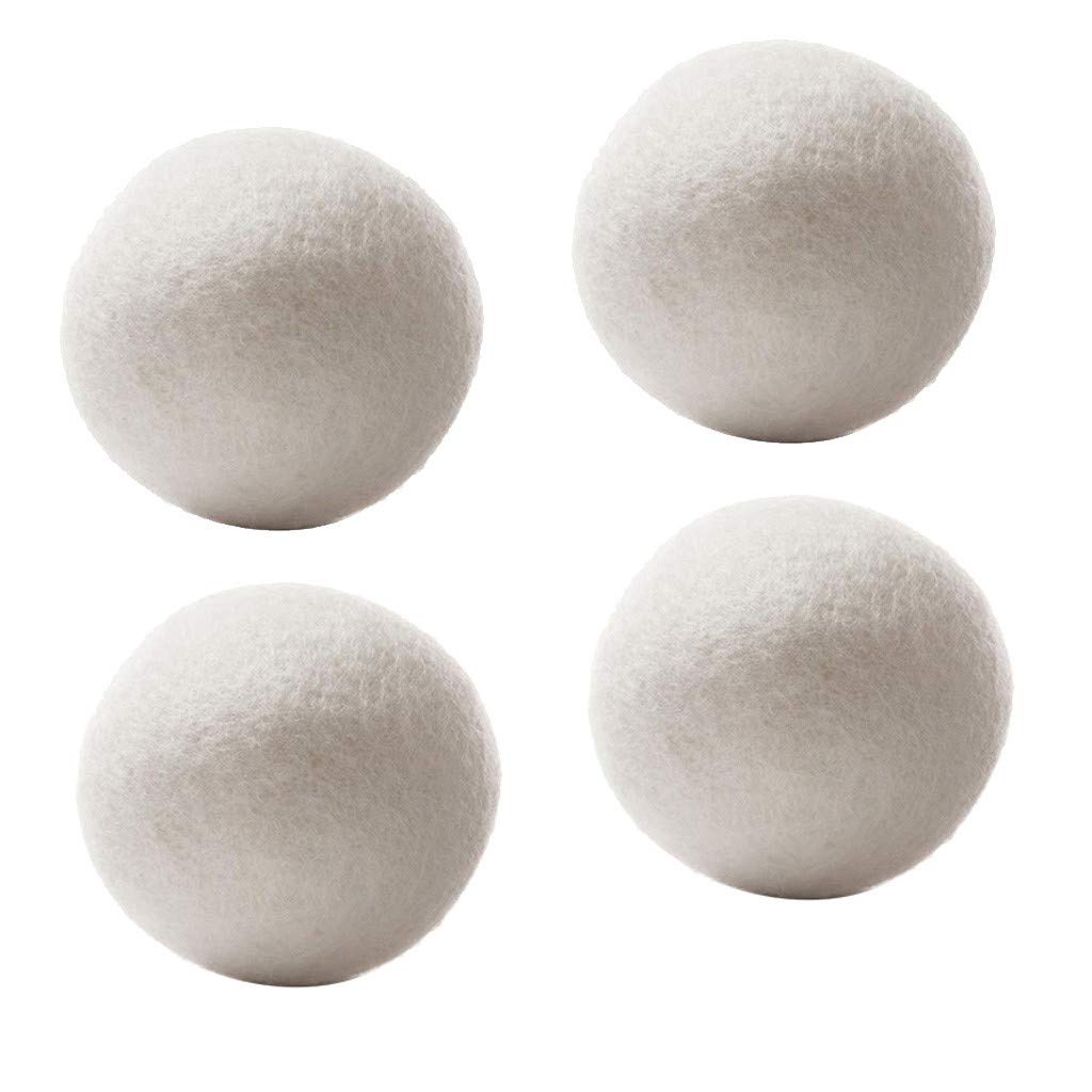Natural Wool Dryer Balls 2/4-Pack - Reusable Fabric Softener for Laundry, 6cm Eco-Friendly Dryer Balls - Reduce Static & Wrinkles for Faster Drying (Perfect for Baby Clothes, Towels & Delicates)