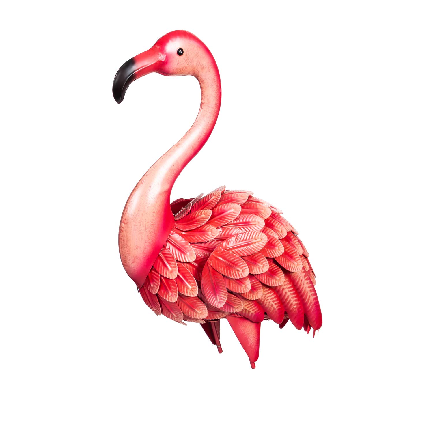 Premium Metal Flamingo Garden Statue - 19x23x38 Inch Outdoor Decor, Elegant Yard & Patio Ornament for Tropical & Coastal Landscaping