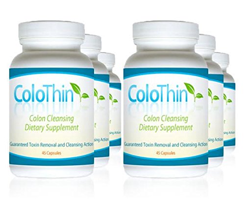 ColoThin Colon Cleanse Detox Supplement - 6 Bottles (45 Capsules Each) for Digestive Health & Weight Management | Supports Gut Cleansing & Detoxification | Perfect for Post-Holiday Reset & Wellness Routine