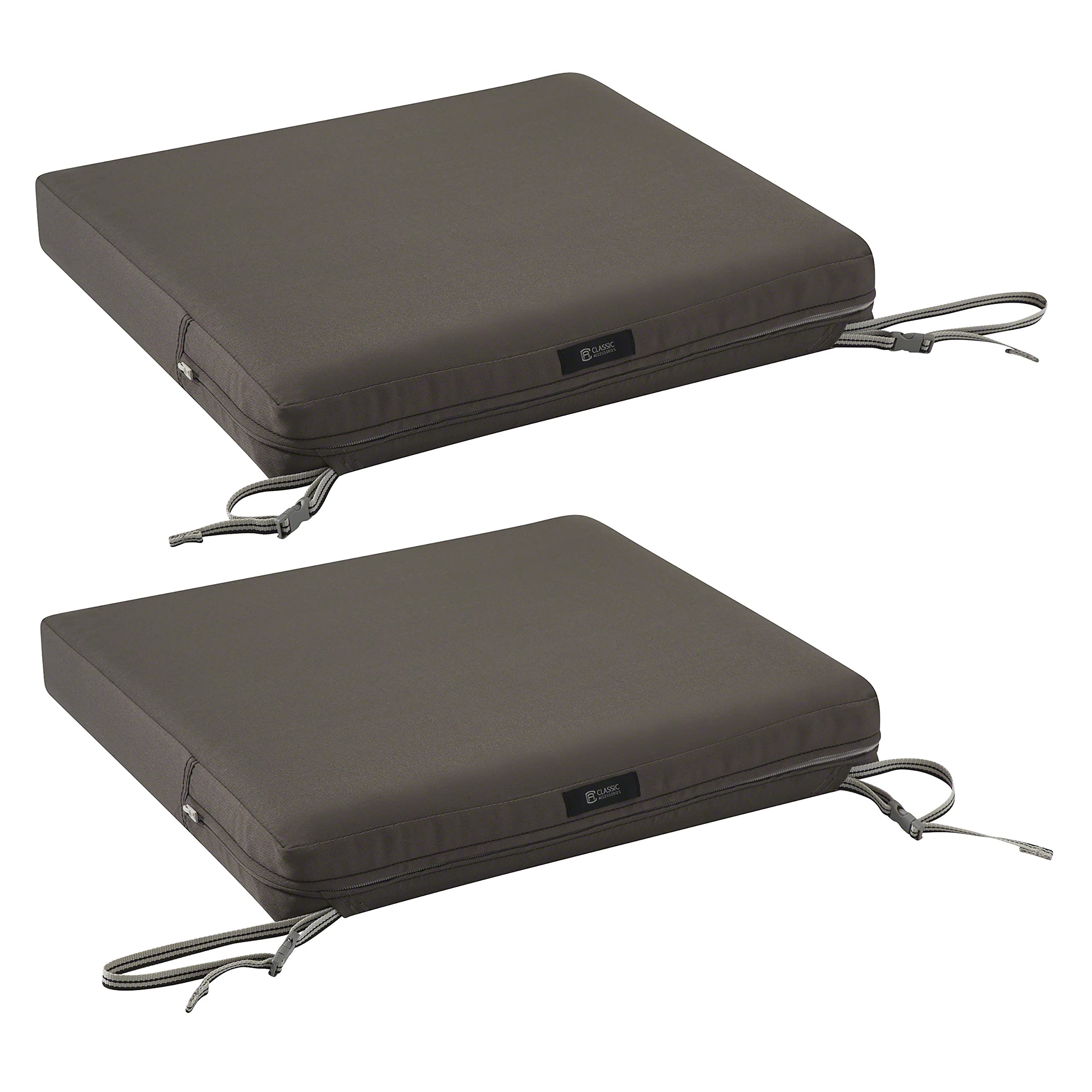 Water-Resistant Patio Chair Cushion 18x18 Inch - Dark Taupe for Outdoor Furniture