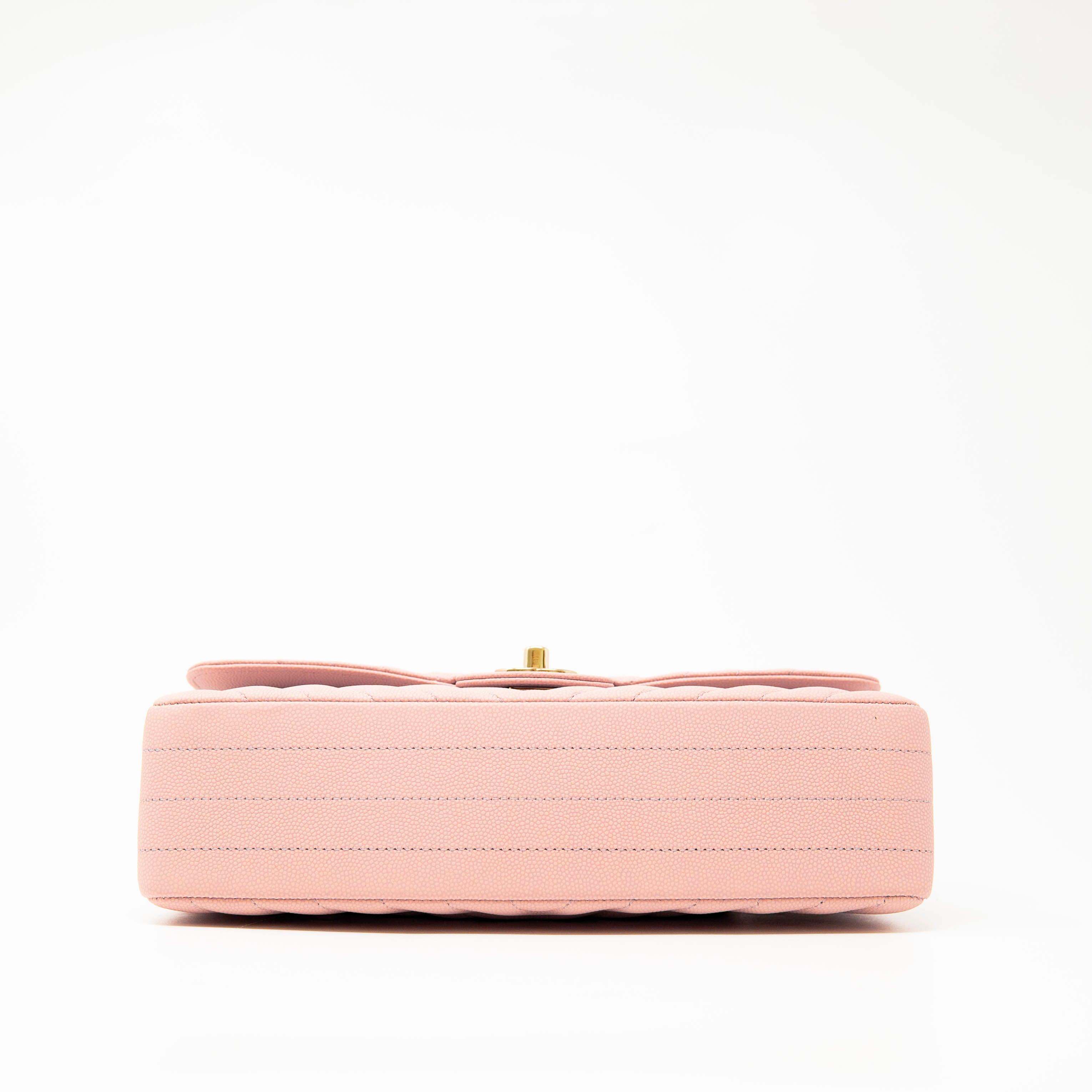 Chanel Pink Chevron Medium Classic Flap Bag - Luxury Quilted Leather Crossbody Purse for Women | Perfect for Date Night, Parties & Special Occasions