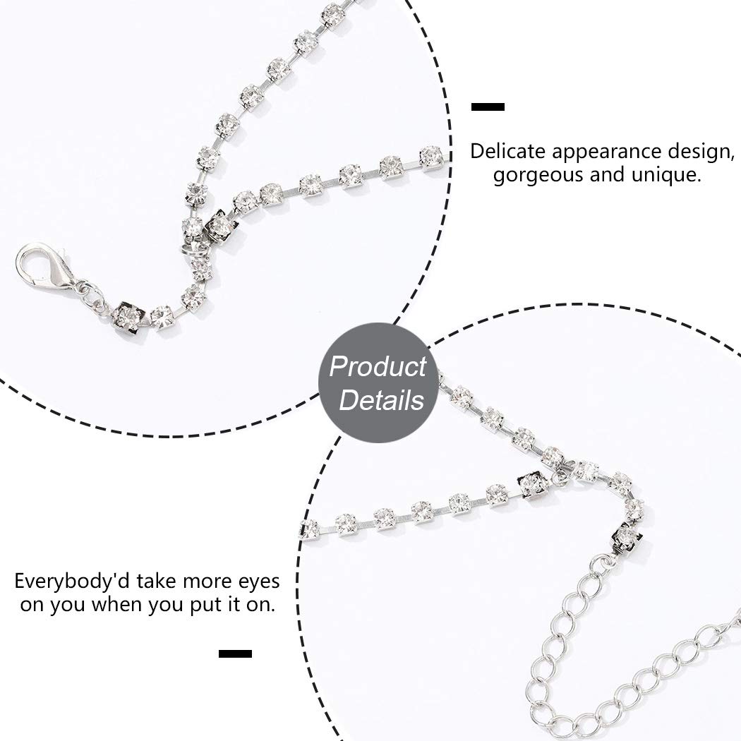 Reetan Boho Crystal Belly Chain Waist Jewelry - Silver Body Chain for Women & Girls - Sparkling Summer Beach Accessory - Perfect for Music Festivals, Vacations & Boho Fashion Outfits