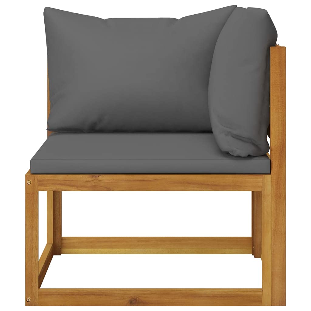 12-Piece Outdoor Patio Furniture Set - Acacia Wood Garden Lounge Sectional with Cushions, Coffee Table, 2 Footrests & Armchair - Perfect for Backyard, Poolside & Outdoor Entertaining Spaces