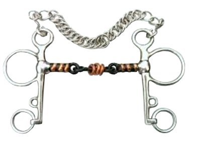 Premium Sweet Iron Pelham Bit with Copper Roller Link - Horse Training Equipment (4.5