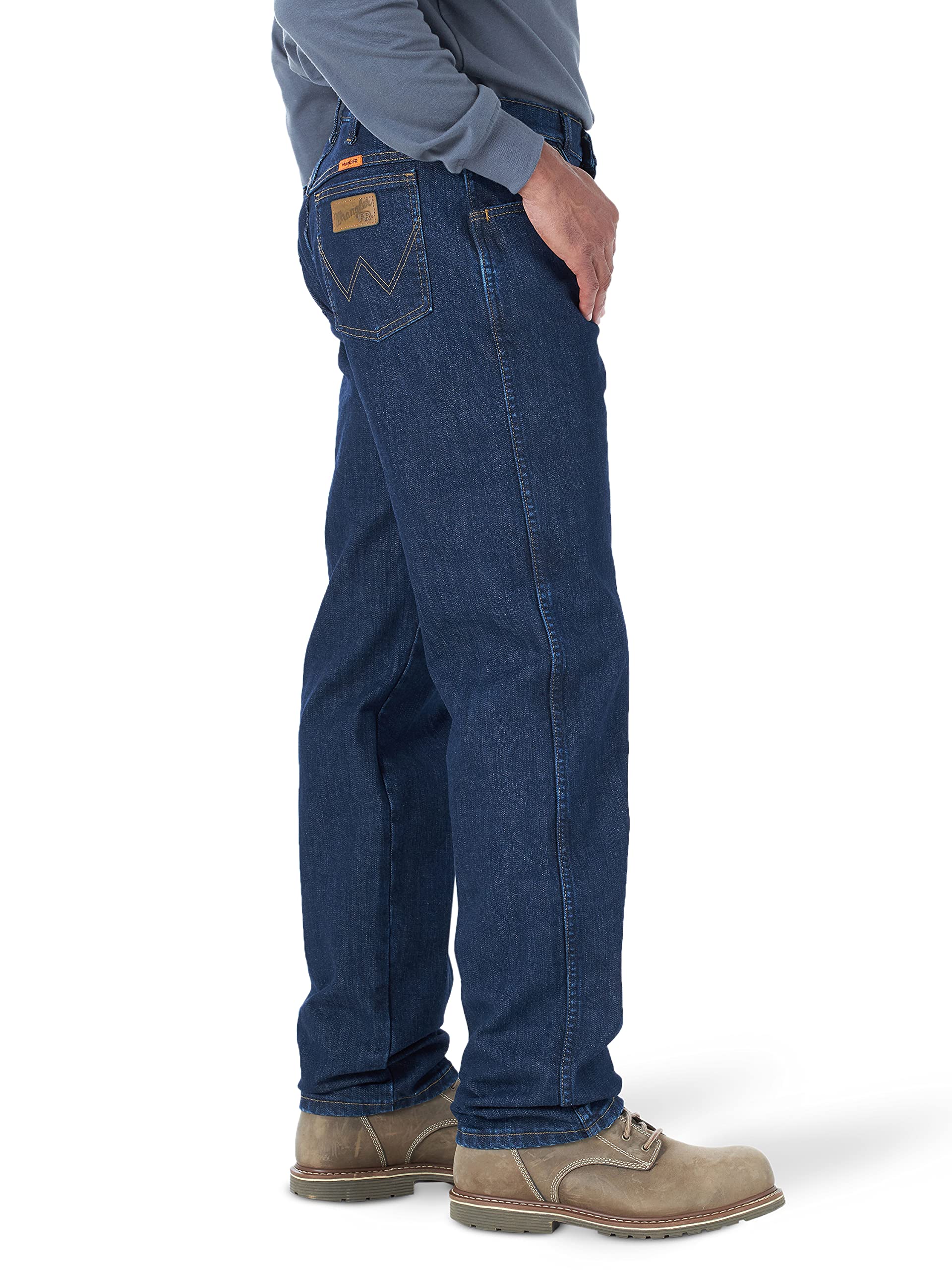 Wrangler Men's Flame Resistant Original Fit Jeans - Durable Workwear for Construction & Outdoor Jobs
