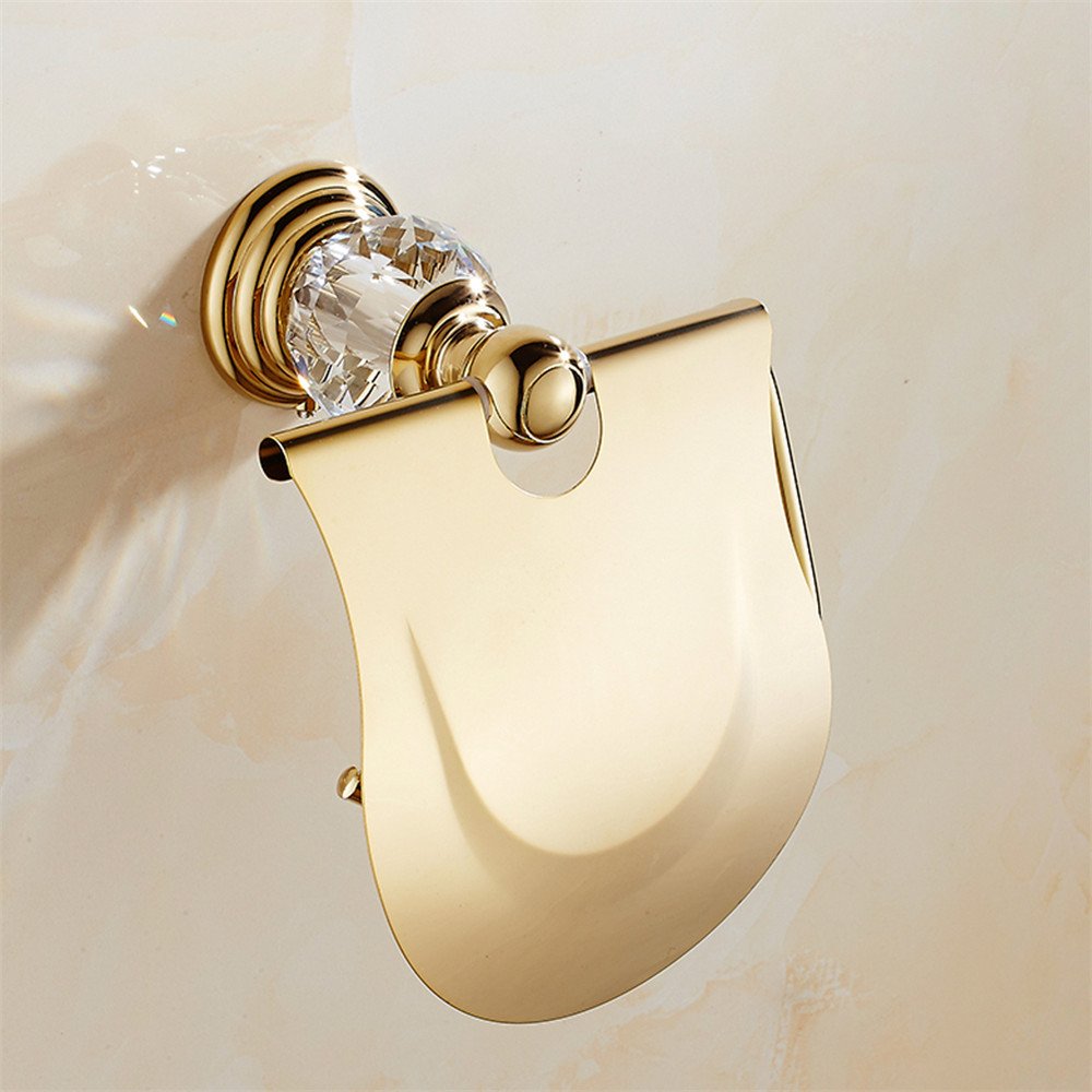 Premium Crystal Bathroom Accessories Set - Gold Wall Mounted Towel Bar, Hook & Ring Holder - Luxury Bath Hardware for Modern & Classic Bathrooms - Perfect for Spa, Hotel & Home Decor
