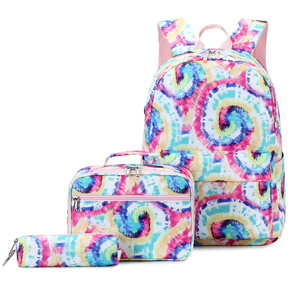 3-in-1 Printed School Backpack Set with Lunch Box & Pencil Case - for Teens, Women & Girls - Perfect for School & Travel