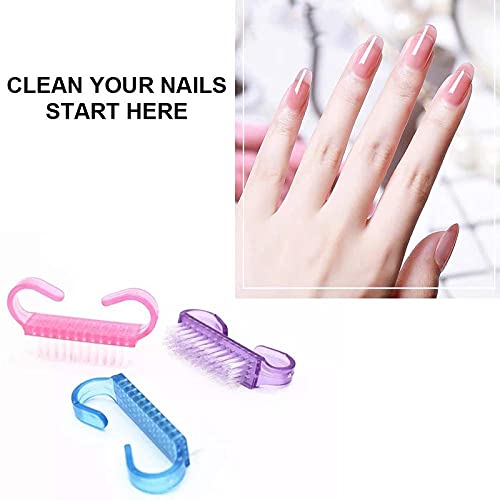 Belicia 6PCS Handle Nail Brush Set - Ergonomic Grip Nail Cleaning Brushes for Toes & Fingernails - Durable Nail Scrub Brushes for Salon, Home Pedicure & Manicure Care - Perfect for Nail Art, Hygiene & Deep Cleaning