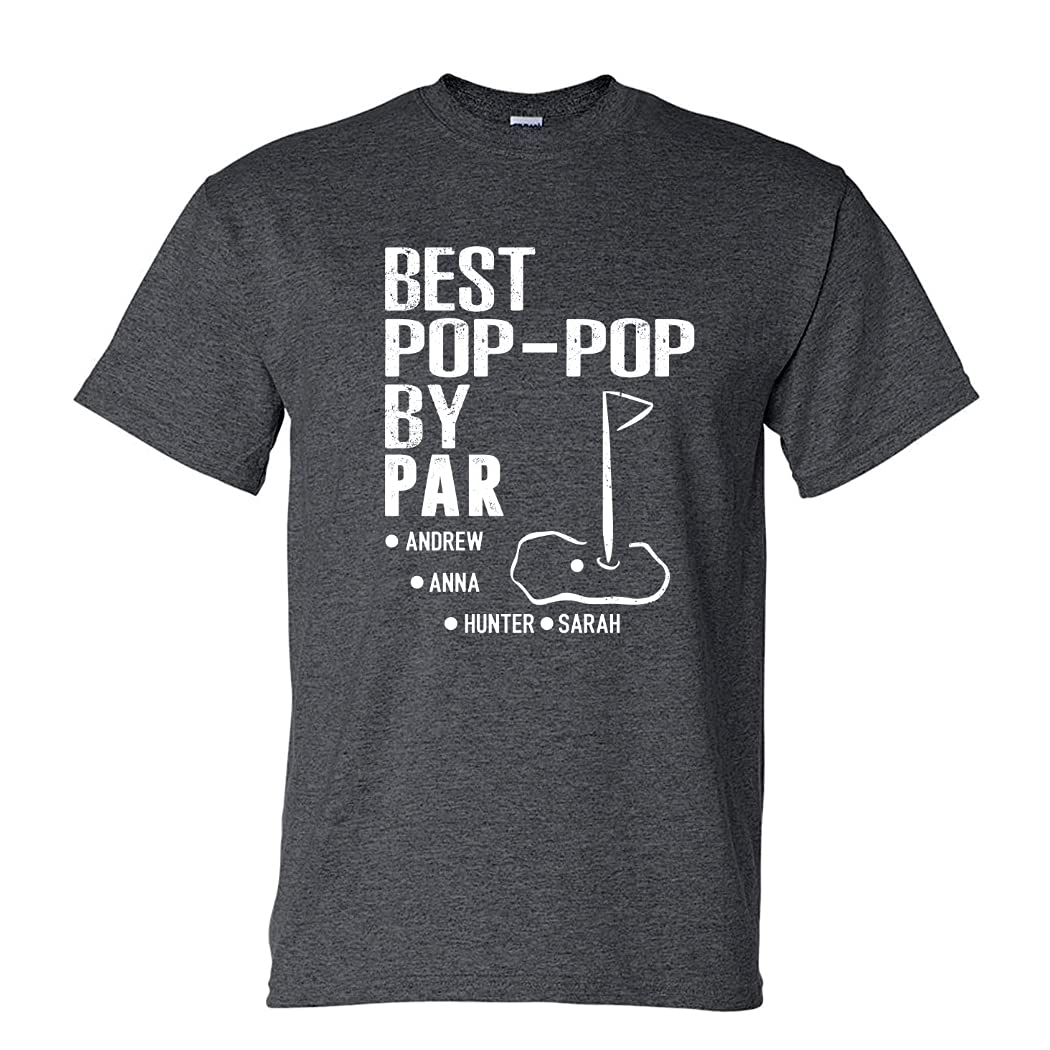 Best Personalized Golf Lover T-Shirt for Men - Custom Grumpa Shirt with Kids Names - Unique Grandpa Gift for Golf Enthusiasts - Perfect for Father's Day, Birthdays & Golf Tournaments