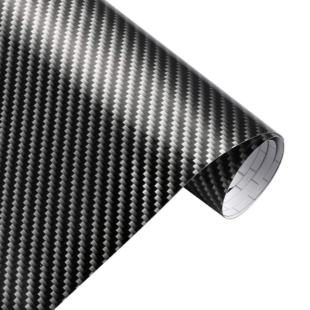 2D Carbon Fiber Vinyl Wrap Film 30x100cm - DIY Car & Motorcycle Sticker for Auto Decoration - High Glossy Gold & Black
