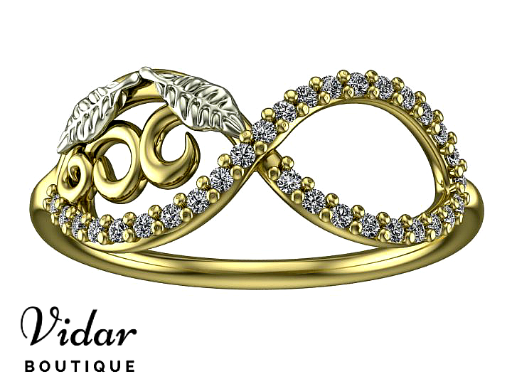 Elegant Two-Tone Gold Diamond Infinity Wedding Ring for Women - Perfect for Engagement, Anniversary & Bridal Jewelry Gifts