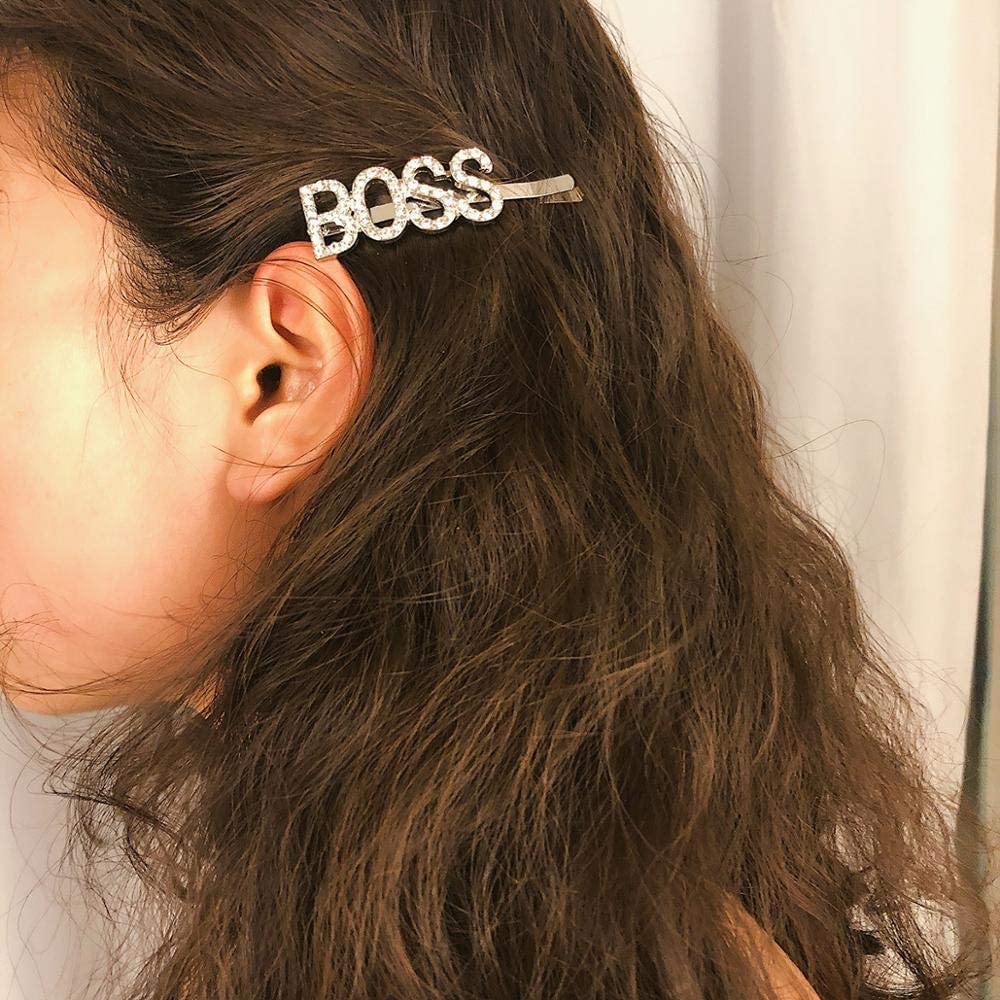 6 Pcs Crystal Letter Hair Clips for Women - Rhinestone Hair Barrette for Women - Perfect for Weddings, Parties, and Everyday Styling