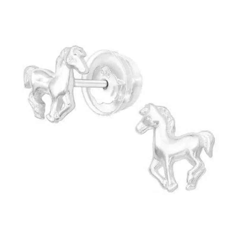 Premium Sterling Silver Horse Stud Earrings for Kids - Perfect for Birthdays, Gifts & Everyday Wear