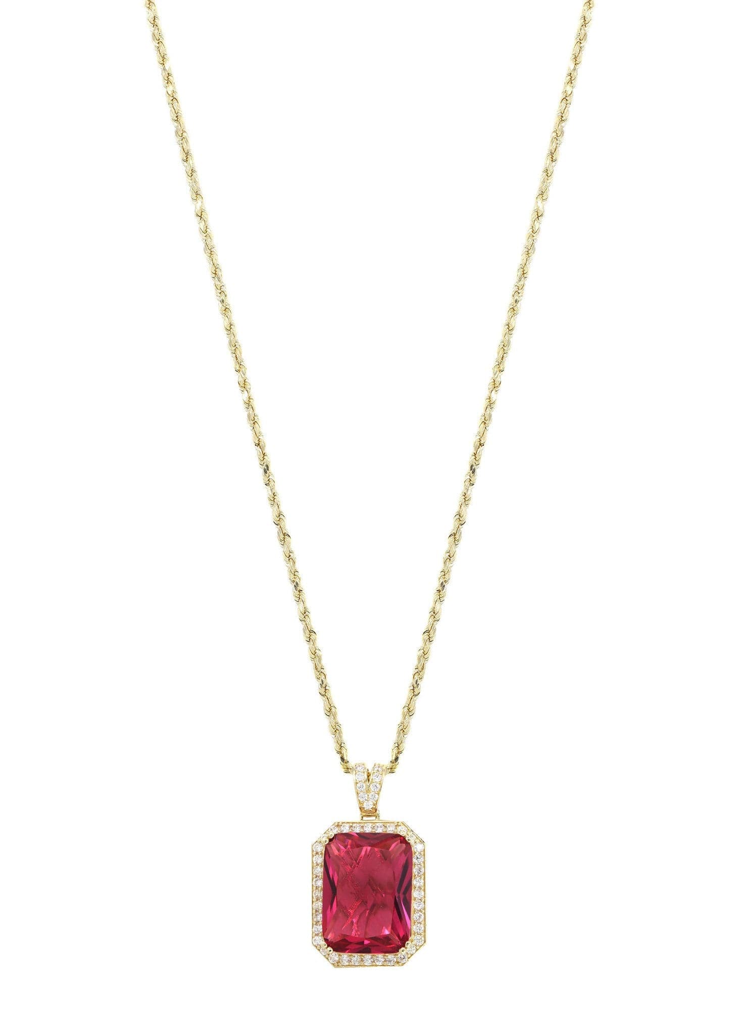 10K Yellow Gold Ruby Necklace for Women - 22 Grams | Elegant Gift for Anniversary, Birthday & Valentine's Day | Perfect for Parties, Weddings & Special Occasions