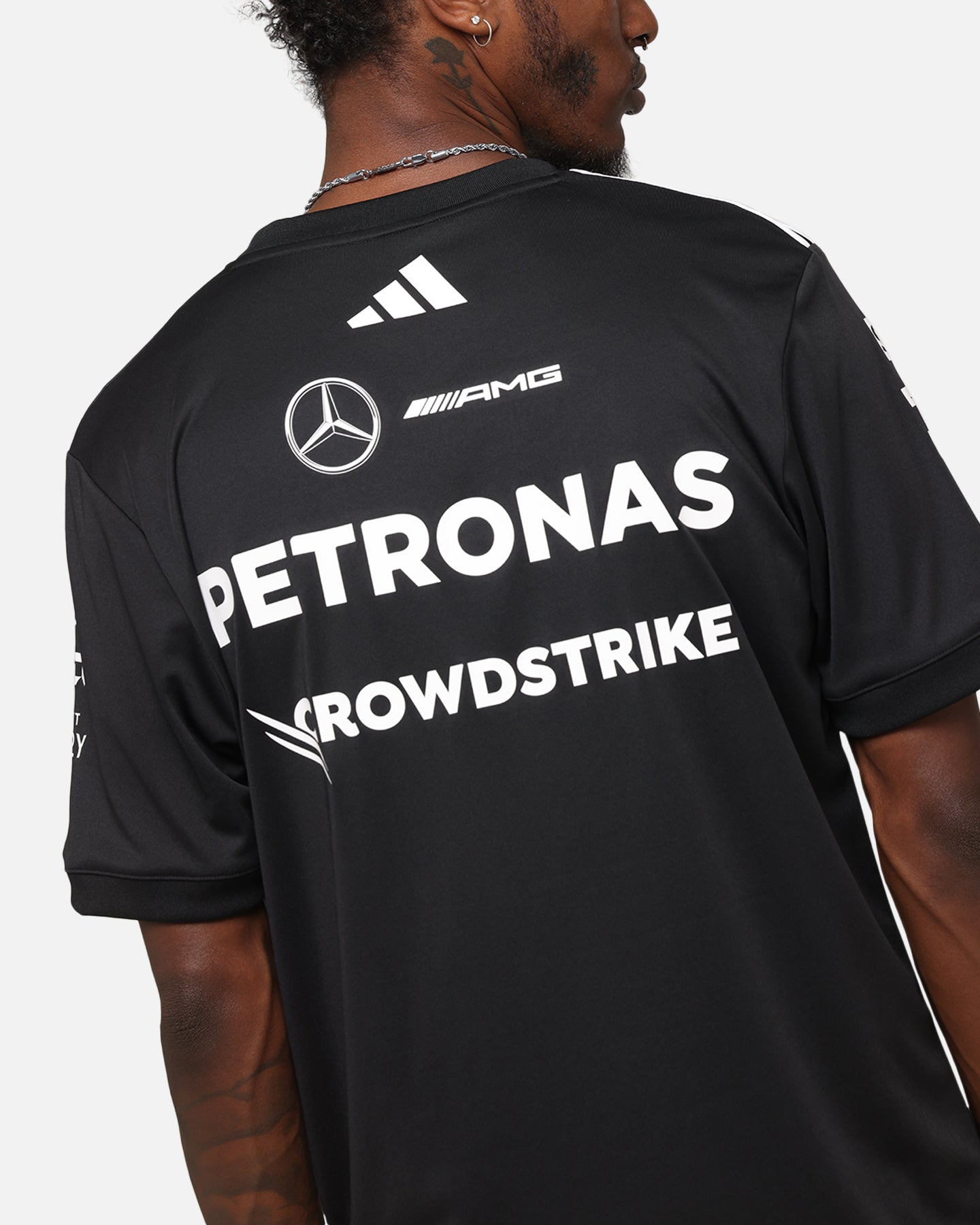 Adidas x Mercedes AMG Petronas Formula One F1 2025 Team Driver T-Shirt - Black | Official Motorsport Fan Apparel for Racing Enthusiasts