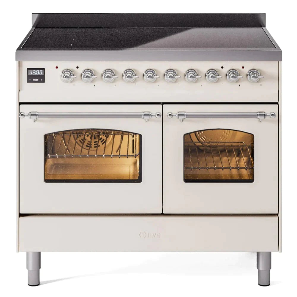 ILVE 40 Nostalgie II Series Freestanding Electric Double Oven Range - 6 Burners, Triple Glass Cool Door, Convection Oven, TFT Display & Child Lock | Perfect for Home Kitchens & Professional Chefs (Model UPDI406NMP)