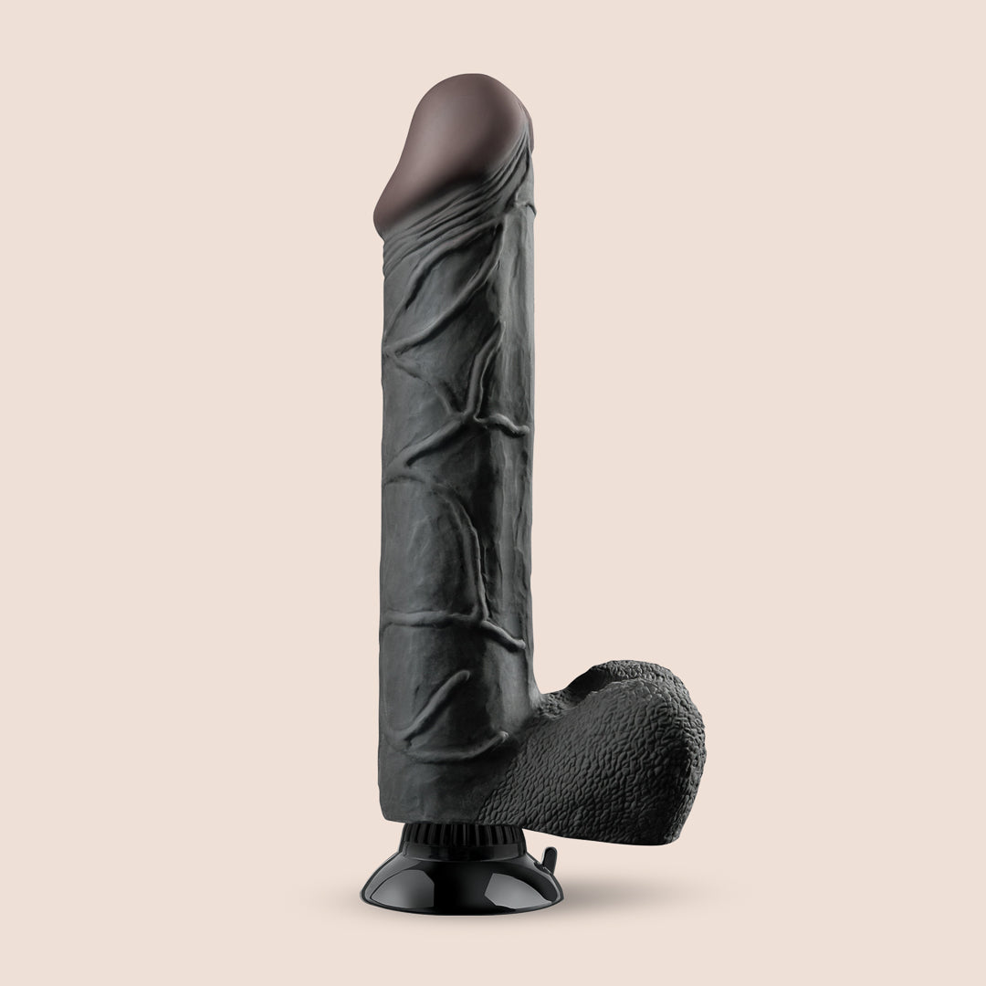 Real Feel Deluxe No. 12 - 12 Inch Realistic Vibrating Dildo with Strong Suction Cup Base for Hands-Free Play | Perfect for Couples, Solo Play & BDSM Scenes