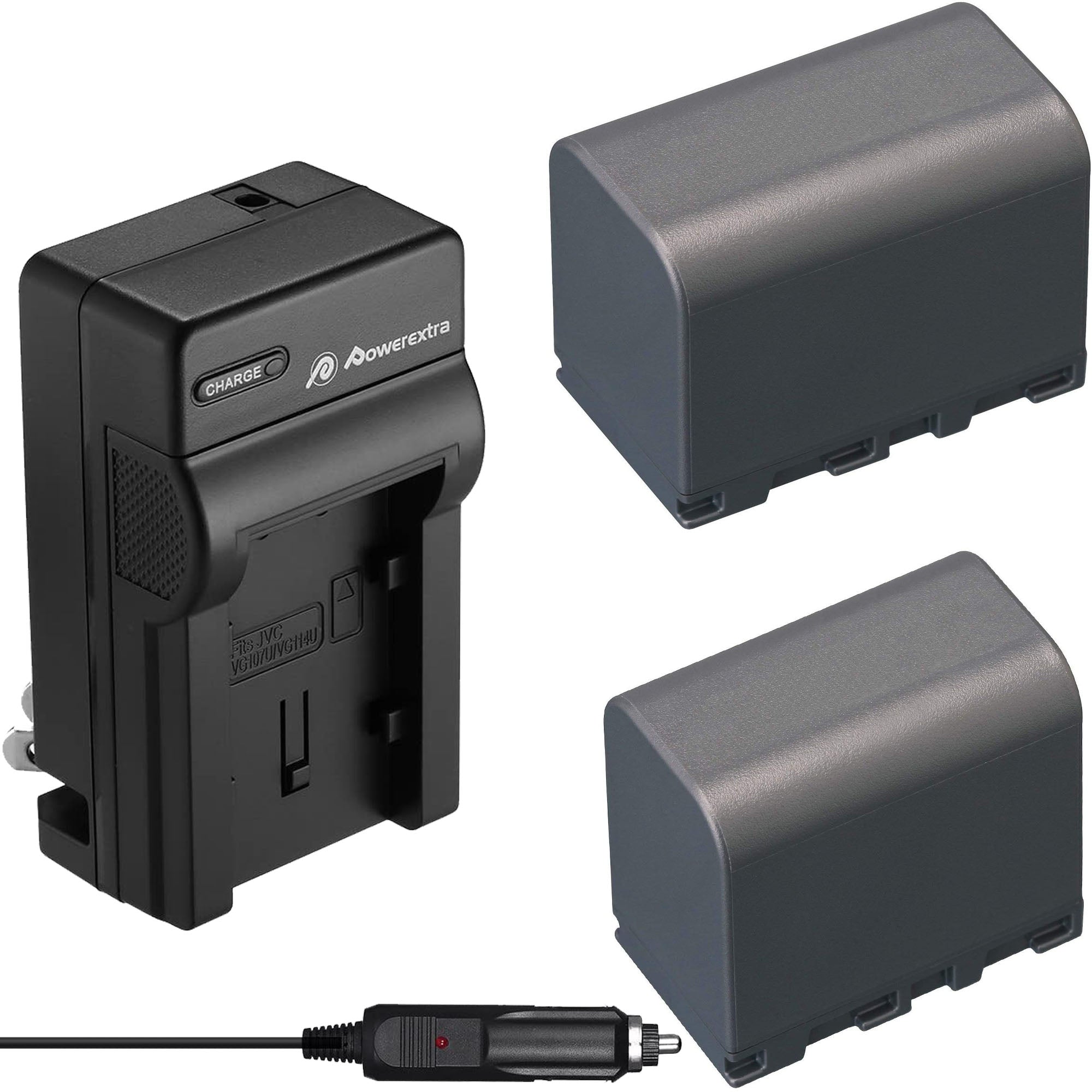 JVC BN-VF808 BN-VF808U BN-VF823 Replacement Battery 2 Pack with Charger - Compatible with JVC Camcorders for Travel & Home Videos
