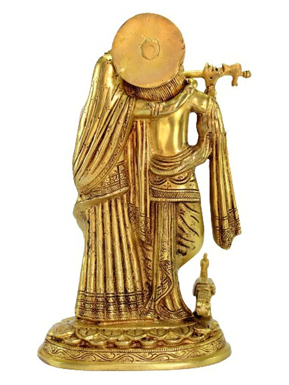 12 Inch Brass Radha Krishna Murti Idol Statue - Handcrafted Hindu Deity Sculpture for Pooja, Home Decor & Spiritual Altar | Perfect for Diwali, Wedding Gifts & Temple Worship