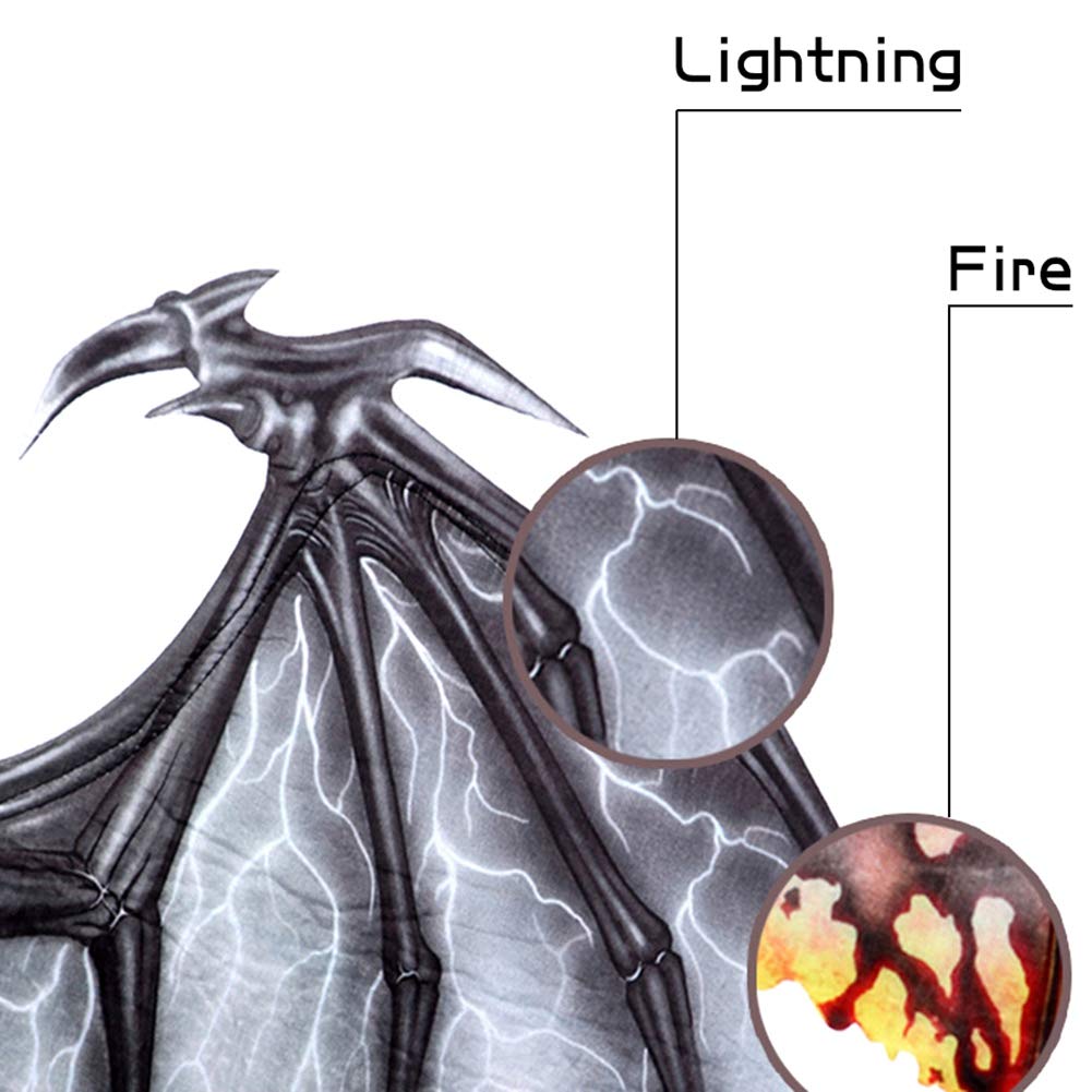 Kids Halloween Dragon Wing Costume - Glow in The Dark Wings for Cosplay, Pretend Play, Dress Up & Party Accessories - Perfect for Halloween, Christmas, Themed Parties & Role Play Adventures