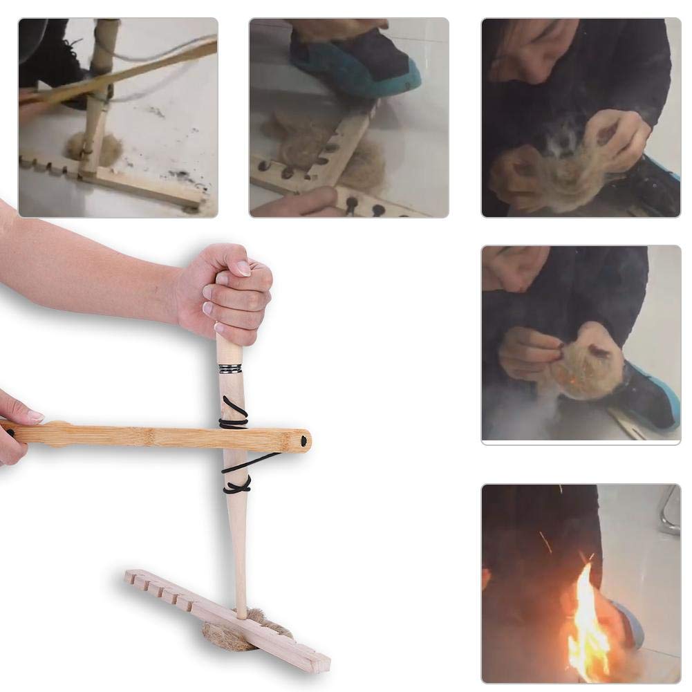 Survival Fire Starter Kit - Bow Drill Friction Fire Making Tool Set for Outdoor Camping, Bushcraft & Emergency Preparedness (1 Person)