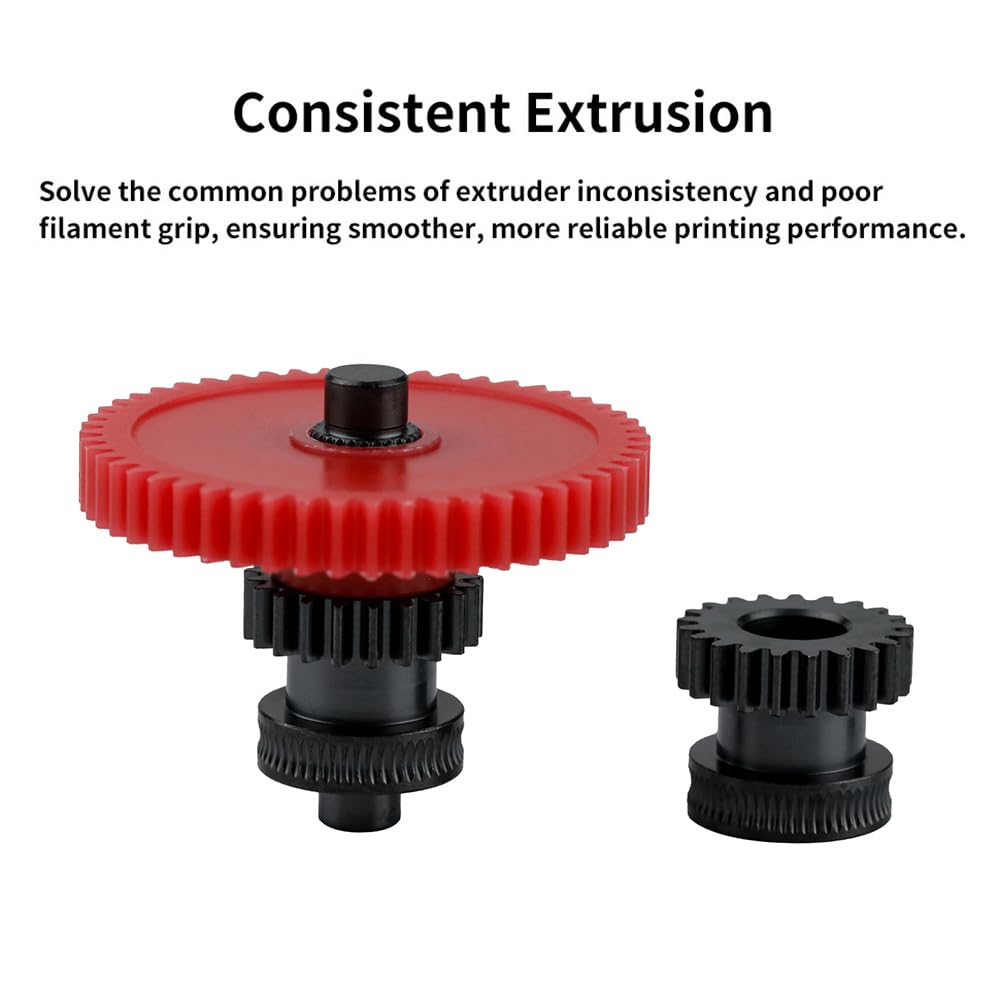 Hardened Steel Dual Gear Extruder Kit for Elegoo Neptune 4/Pro/Plus/Max 3D Printers - Precision Bearings & One Shaft Design - Upgrade Replacement Part for Smooth Filament Feeding & Consistent Printing