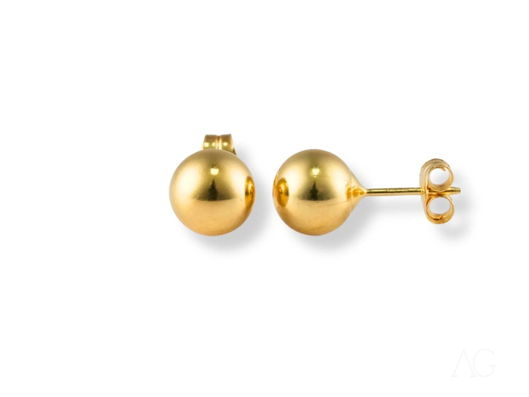 18K Gold Ball Stud Earrings - Classic Elegance Jewelry for Women, Perfect for Weddings, Parties & Everyday Wear