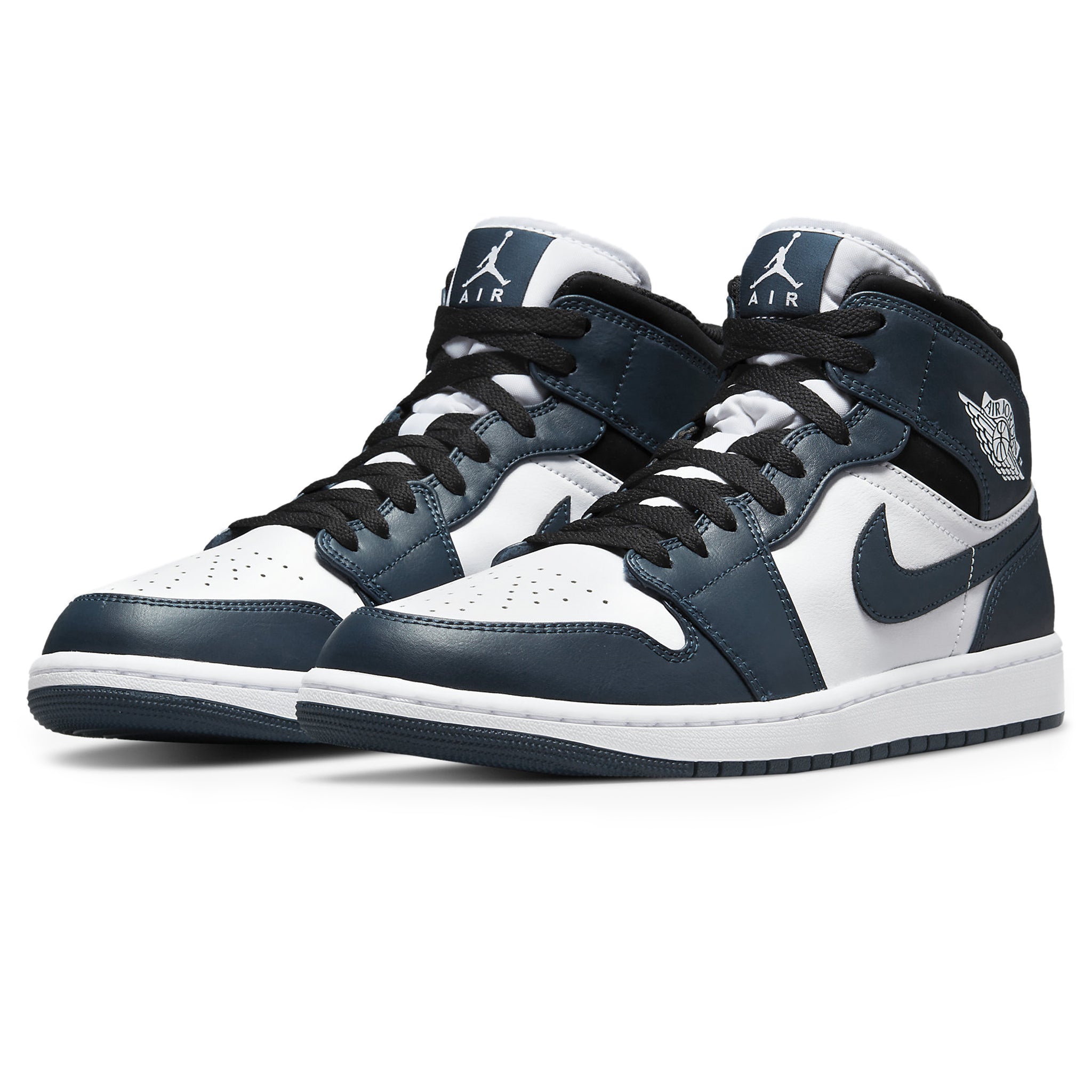 Air Jordan 1 Mid Dark Teal Basketball Shoes for Men - Retro High-Top Sneakers with Cushioned Comfort - Perfect for Streetwear, Casual Outfits & Basketball Games