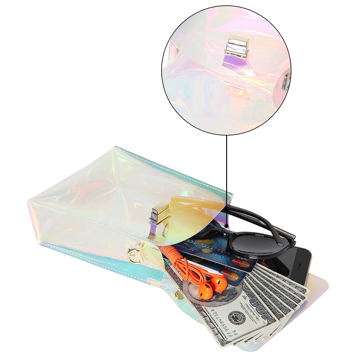 INICAT Clear Crossbody Bag for Women - Stadium Approved Phone Purse for Concerts & Events