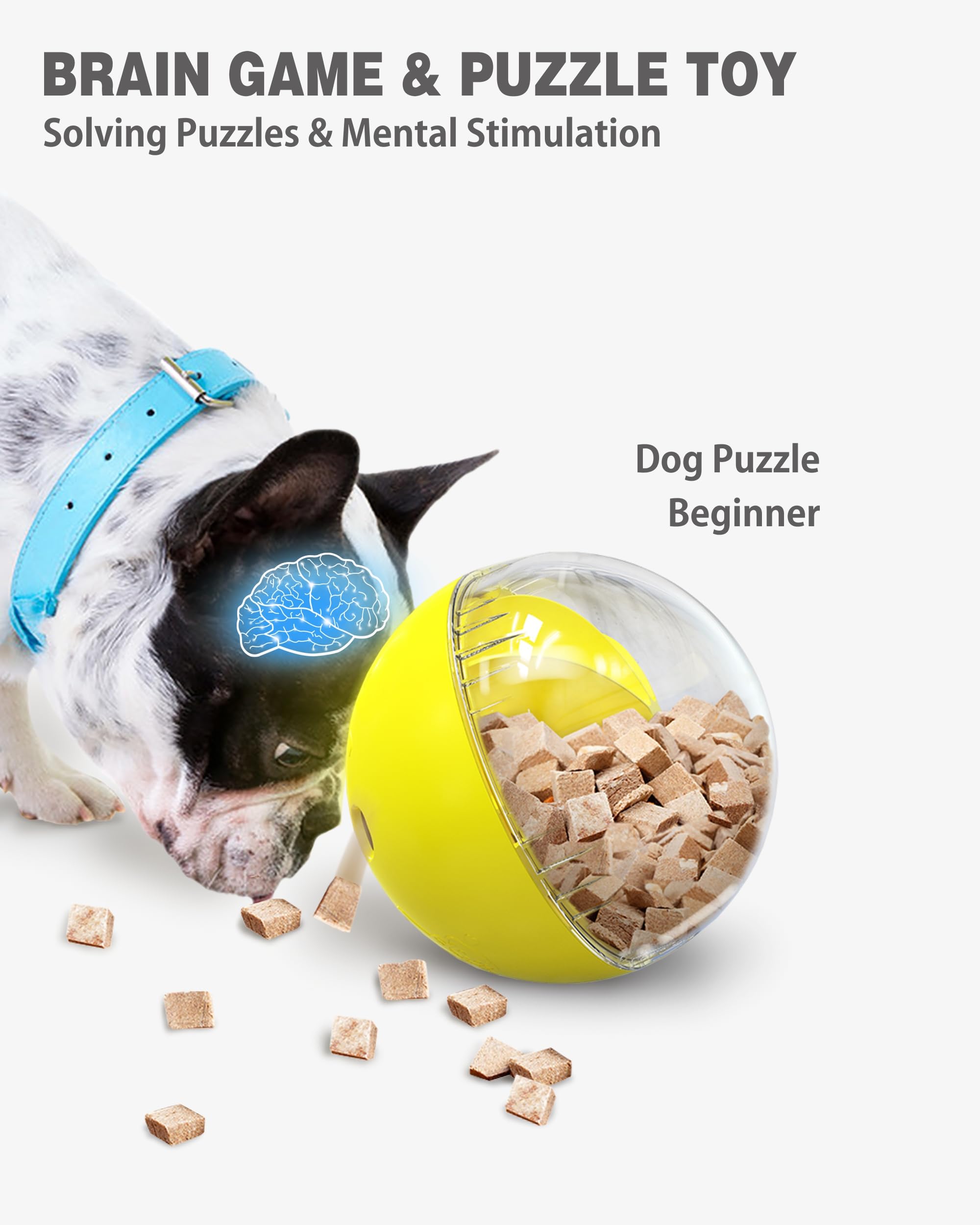 Interactive Dog Treat Toy - Mental Stimulation & Boredom Relief for Dogs - Food Enrichment Puzzle Toy for Busy Pets - Perfect for Training, Chewing & Playtime at Home