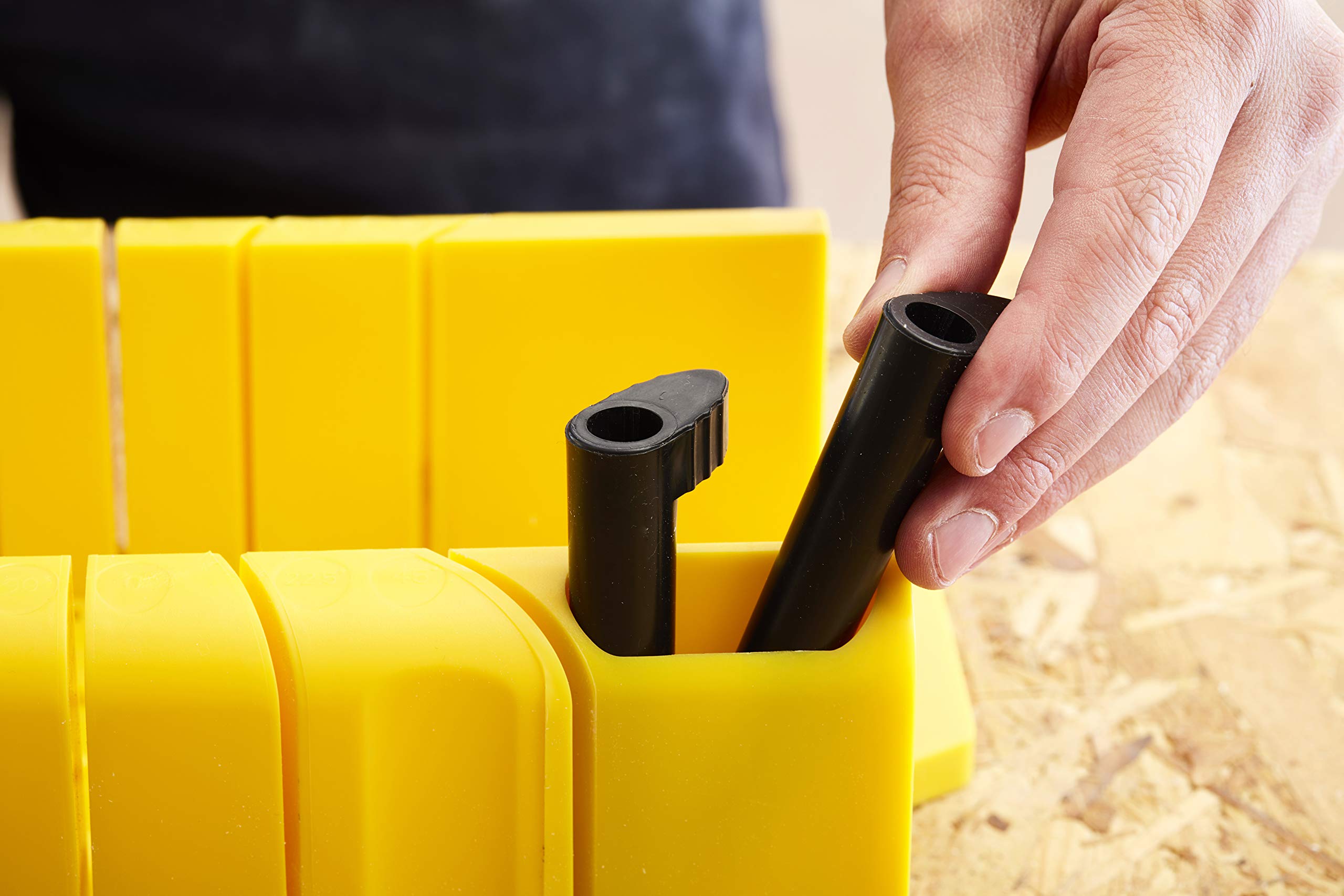 Stanley 1-20-600 Saw Storage Miter Box with Included Saw - Durable Black Woodworking Tool for Precise Angle Cuts | Perfect for DIY Projects, Carpentry & Home Renovations