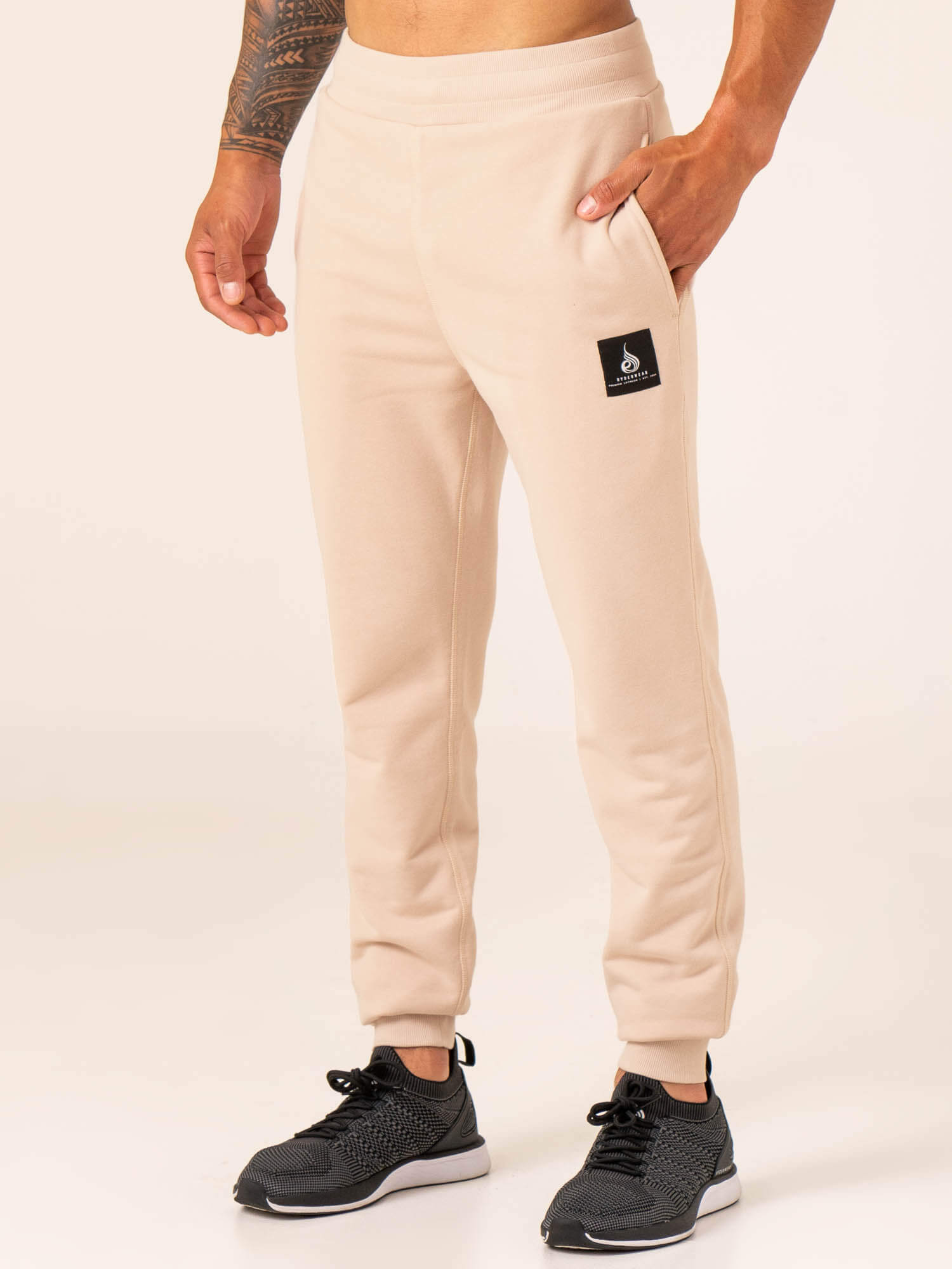 Terrain Track Pants for Men - Lightweight Chalk Color Joggers with Elastic Waistband - Perfect for Running, Gym Workouts & Casual Wear