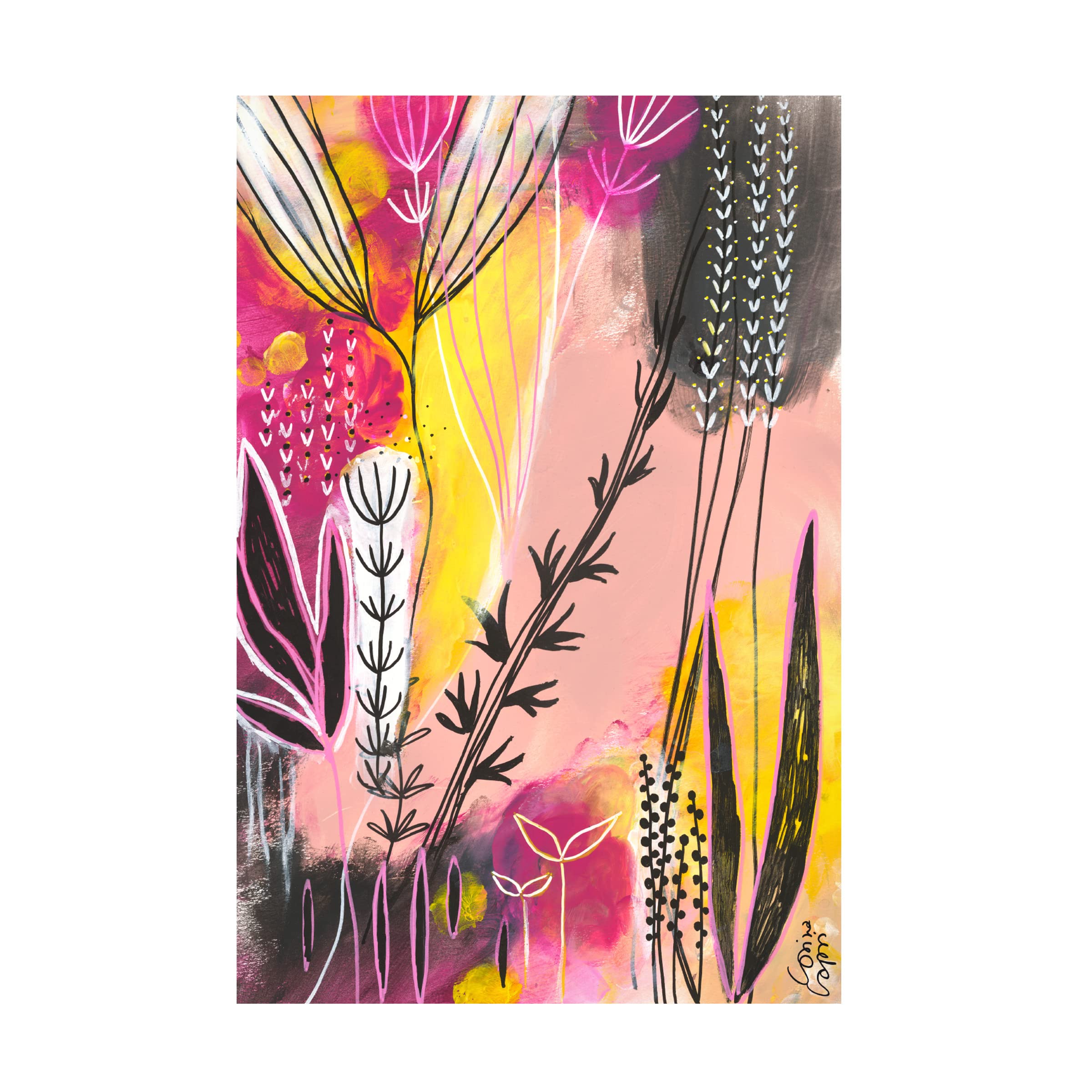Trademark Fine Art 'Spring In Pink' Canvas Wall Art by Corina Capri - Floral Painting for Living Room, Bedroom & Office Decor