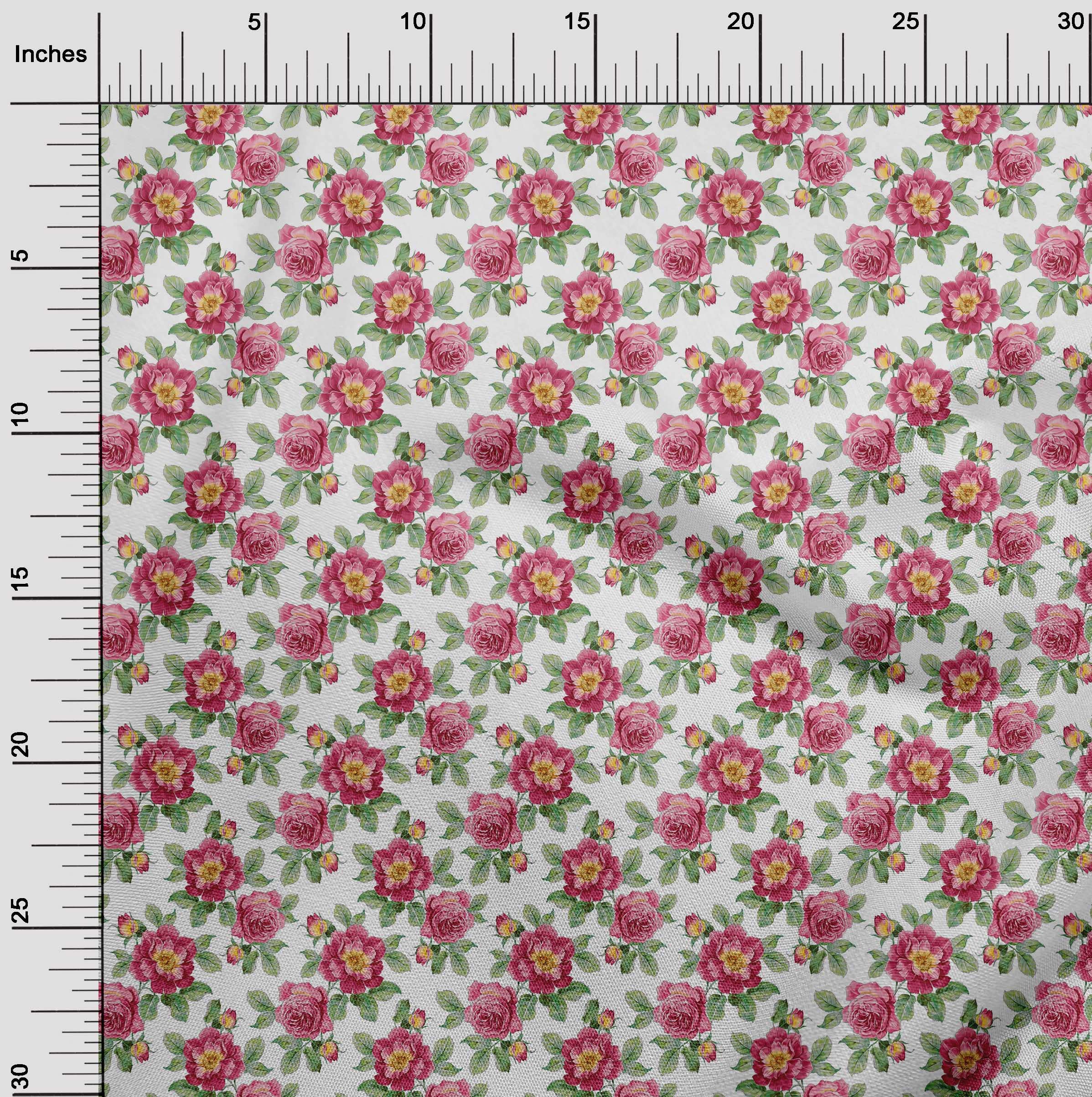 Floral Print Polyester Spandex Fabric by the Yard - 56
