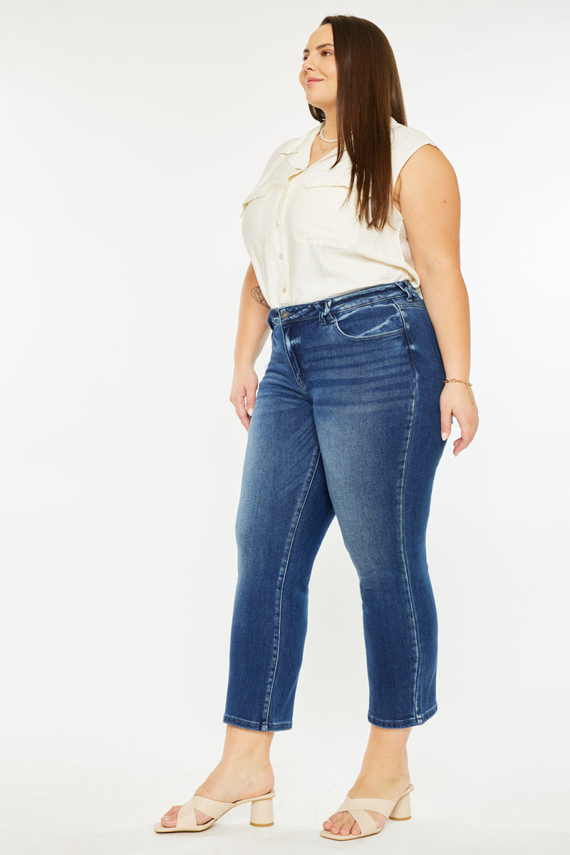 Candice Mid Rise Slim Straight Fit Jeans for Women - Plus Size Denim Pants, Comfortable & Stretchy (Sizes 14-24) - Perfect for Casual Wear, Office & Everyday Outfits
