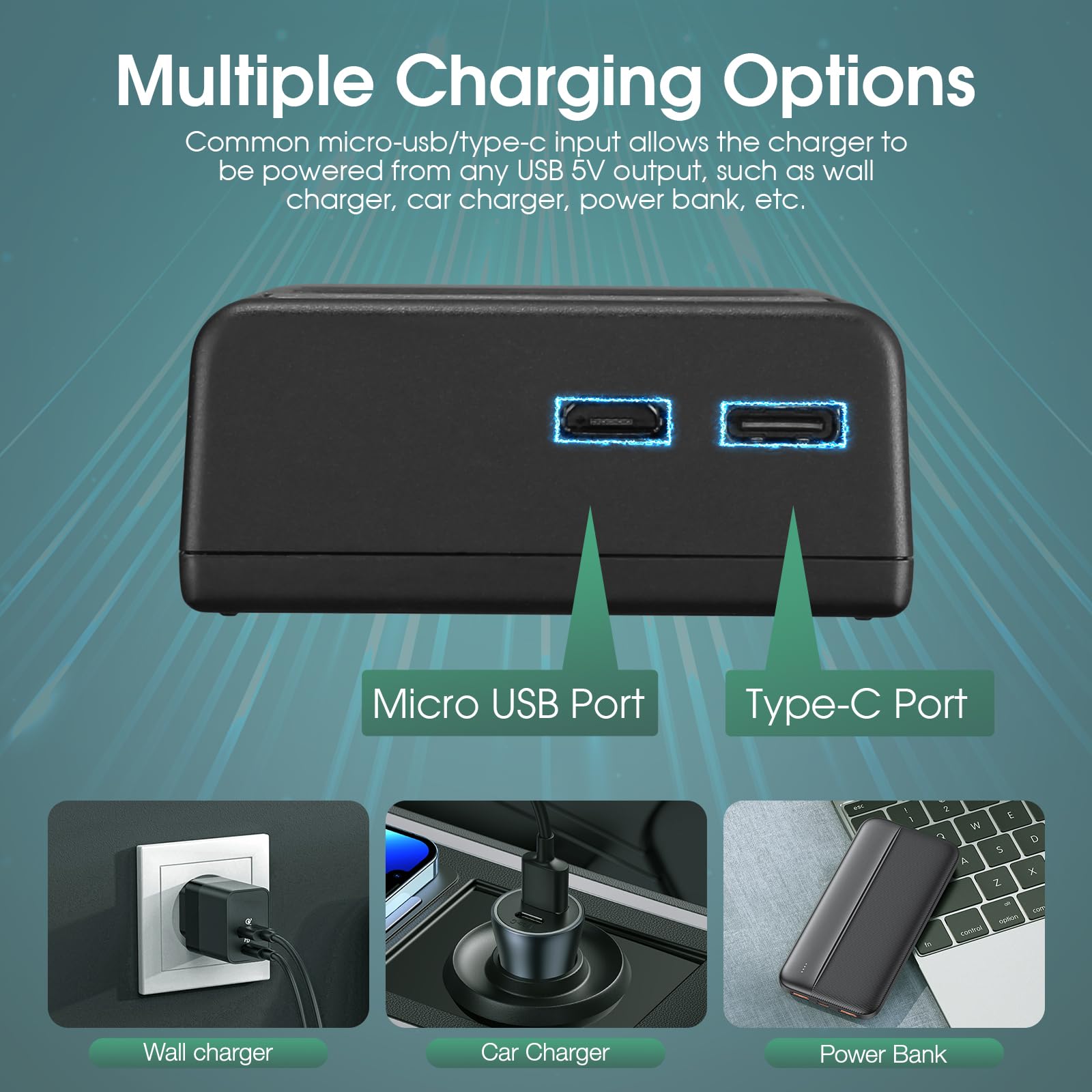 FirstPower EN-EL9 EN-EL9a Rechargeable Battery 2-Pack 2000mAh with Dual USB Charger - Compatible with Nikon D40 D40x D60 D3000 D5000 DSLR Cameras - Perfect for Travel Photography & Professional Shooting