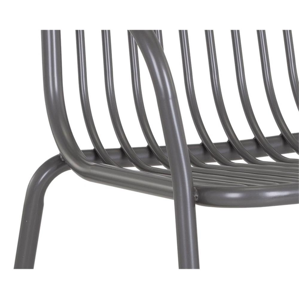 Dark Grey Cypress Outdoor Dining Chairs (Set of 2) - Weather-Resistant Patio Furniture for Backyard, Garden & Poolside Dining