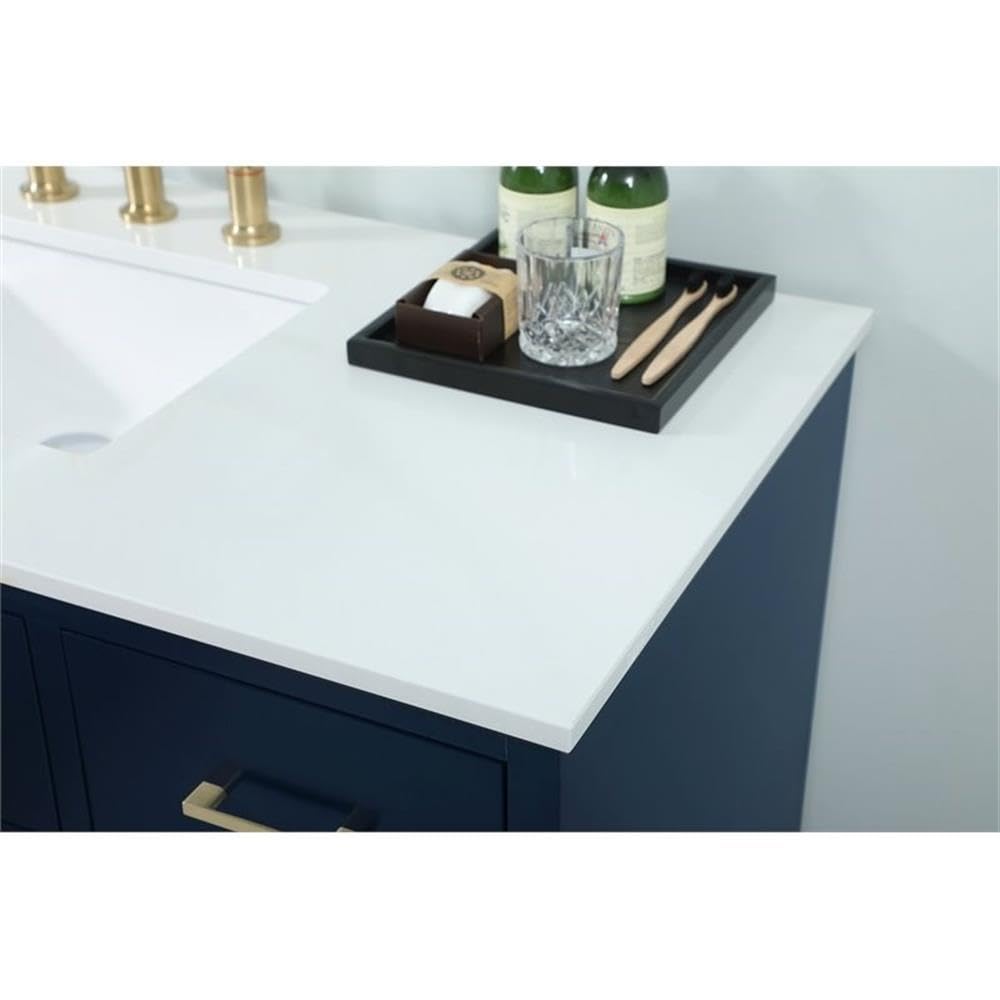 48 Inch Blue Bathroom Vanity Cabinet with Sink - Modern Elegant Kitchen & Bath Storage for Small Spaces | Perfect for Master Bath, Guest Bathroom Remodeling