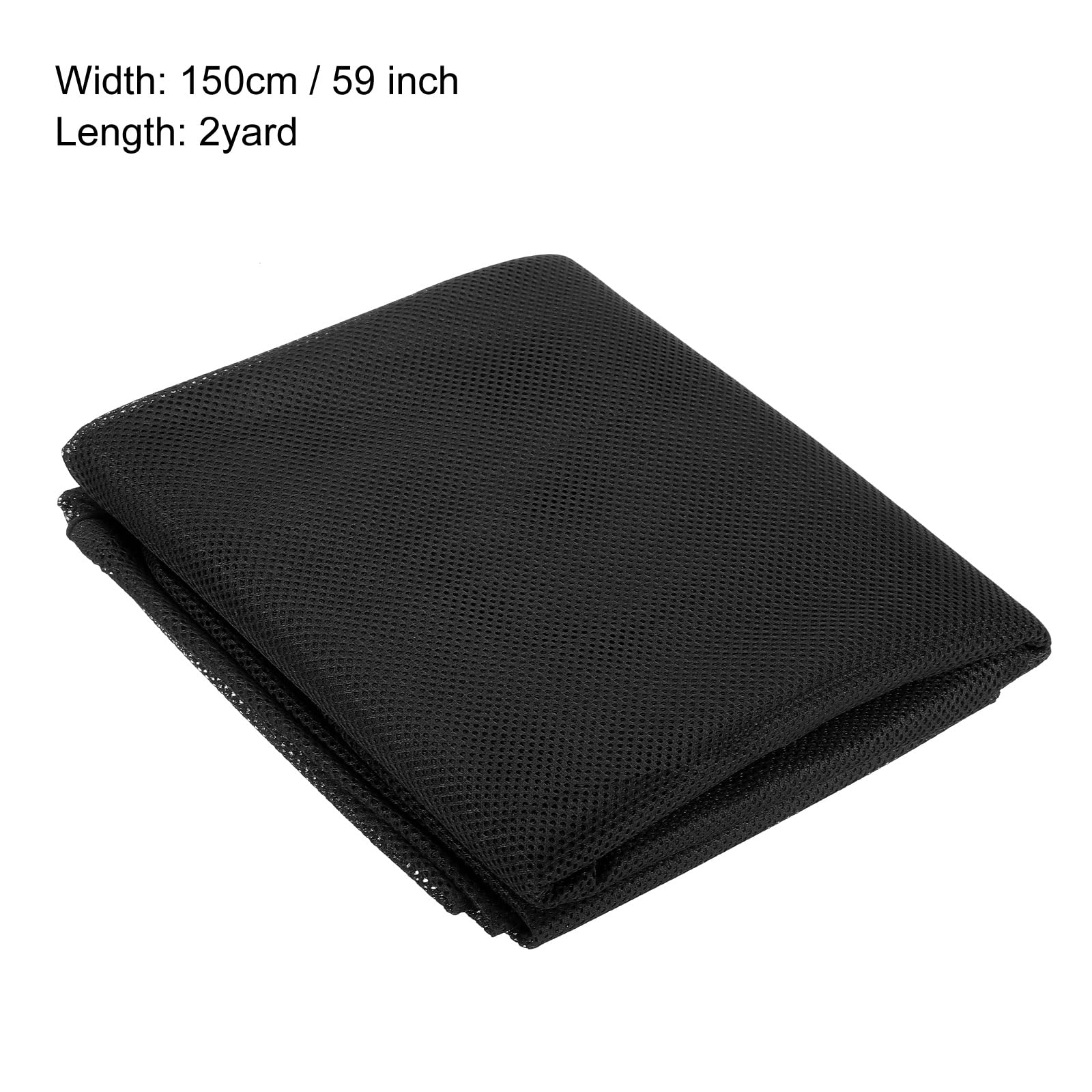 PATIKIL 59-Inch Stretchy Mesh Fabric - Dark Black 2 Yards for Backpack Straps, Net Bags & DIY Clothing | Durable & Breathable Material for Sewing, Crafts & Outdoor Gear