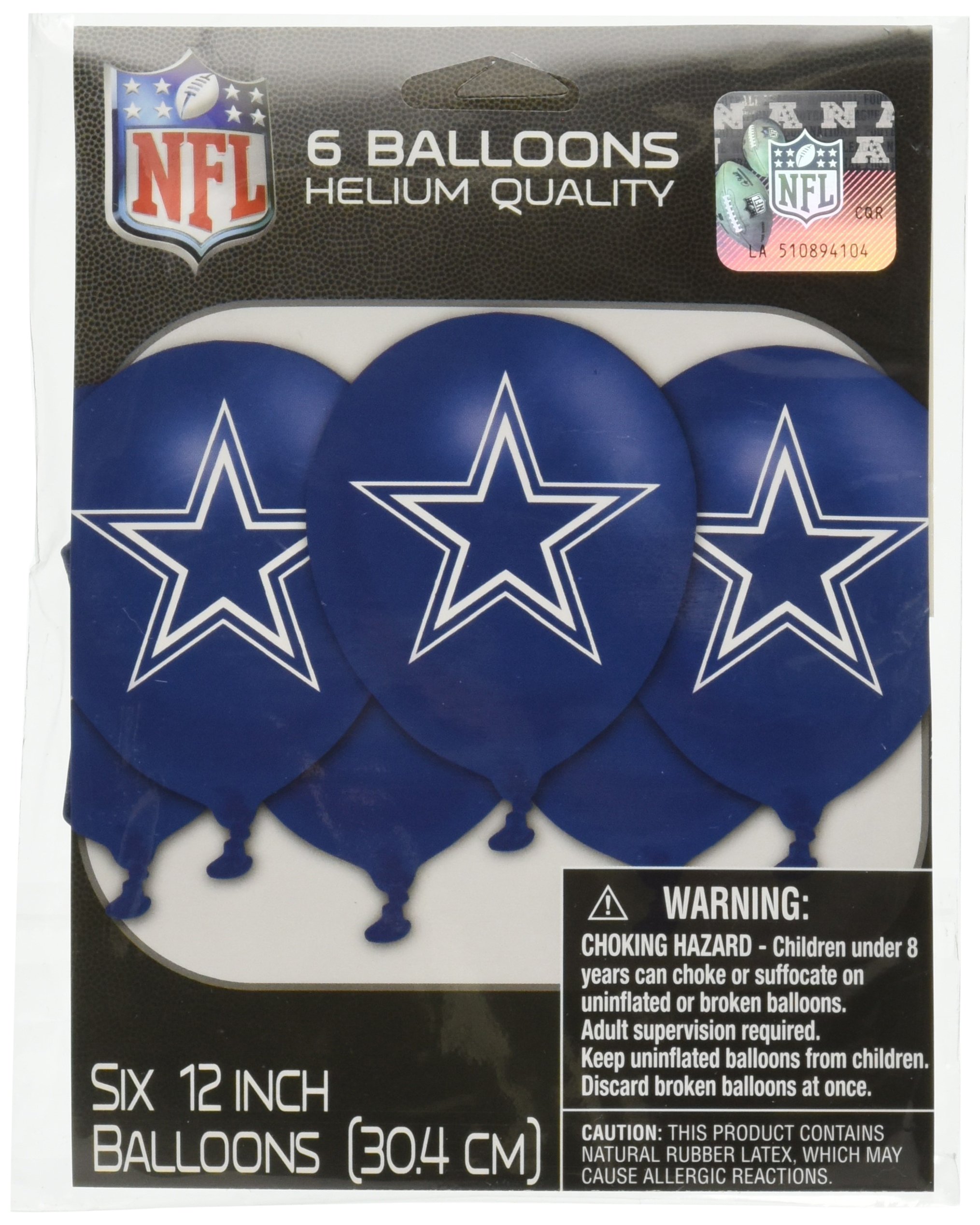 **Amscan Dallas Cowboys Printed Latex Balloons 12 Inch - Pack of 72 | NFL Party Decorations for Game Day, Tailgates, Birthday & Super Bowl Celebrations**
